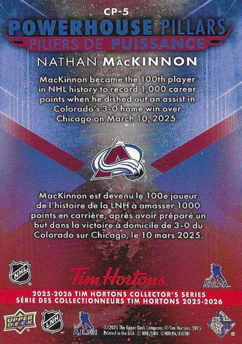 Nathan MacKinnon #CP-5 Powerhouse Pillars