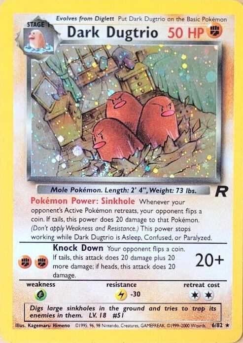 Dark Dugtrio #6 Pokemon Team Rocket