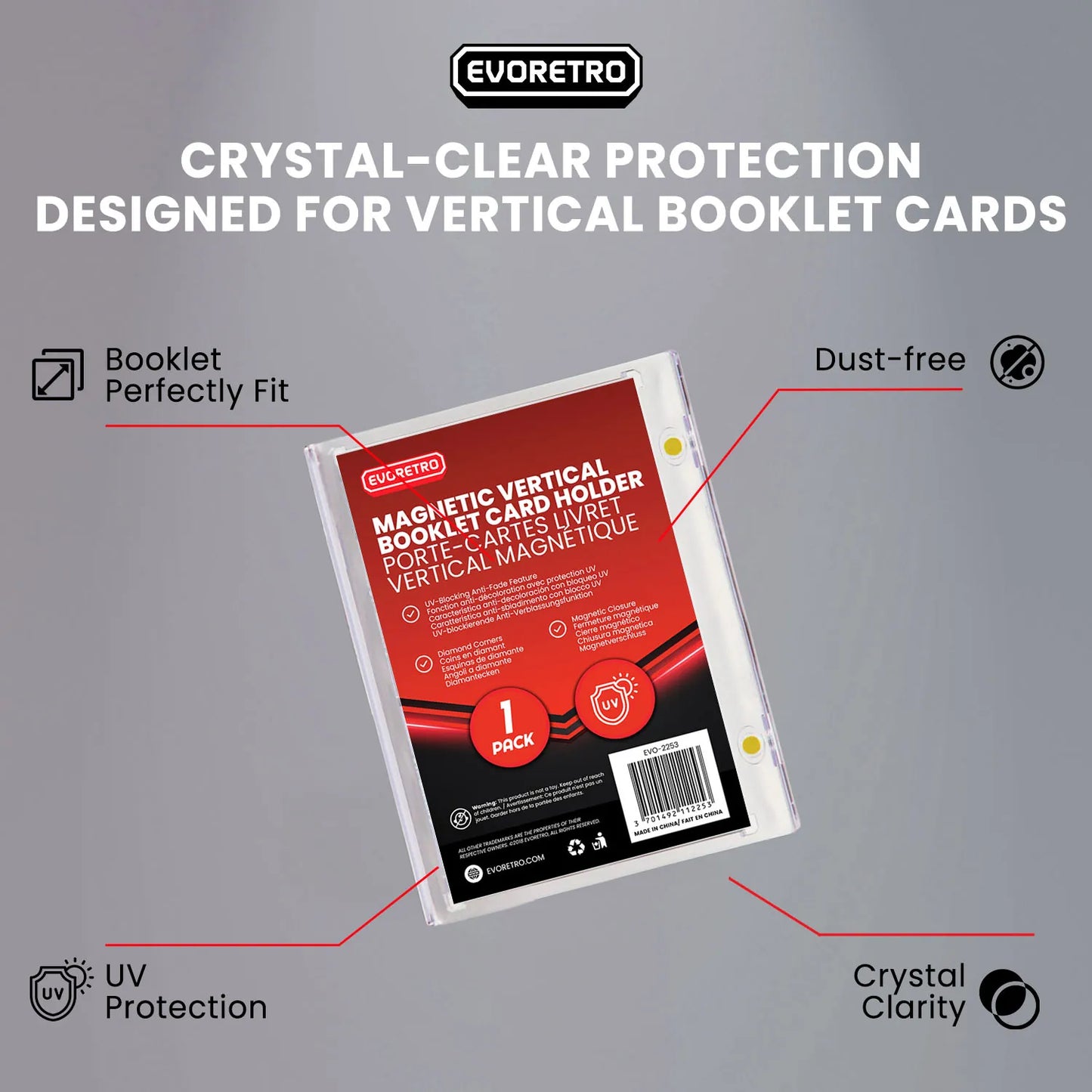 EVORETRO Magnetic One-Touch Card Holders For Vertical Booklets