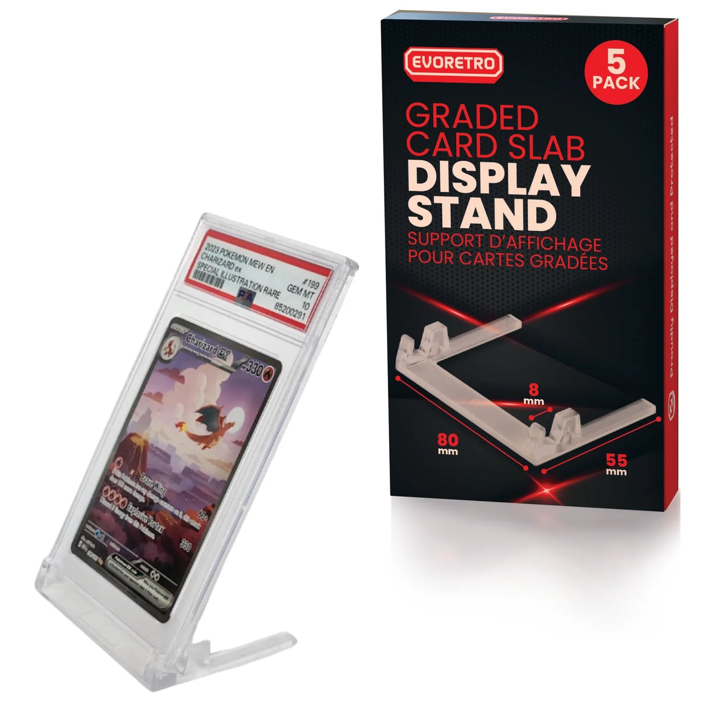 EVORETRO Graded Card Display Stand (5 pack)