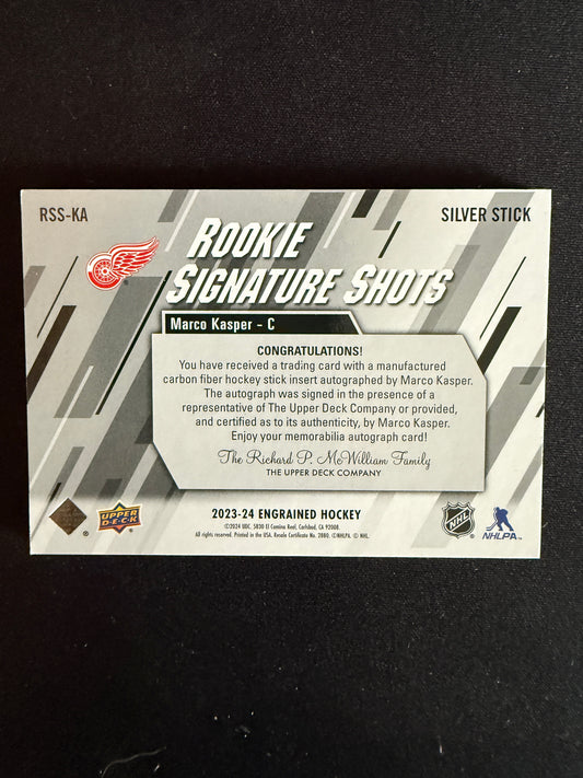 Marco Kasper 23-24 Engrained Hockey Rookie Signature Shots 52/149