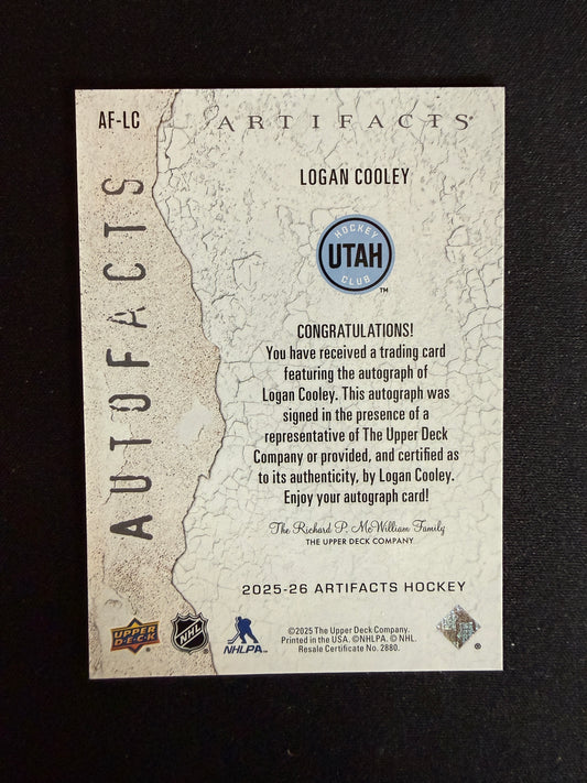 Logan Cooley 25-26 Artifacts Hockey Autofacts