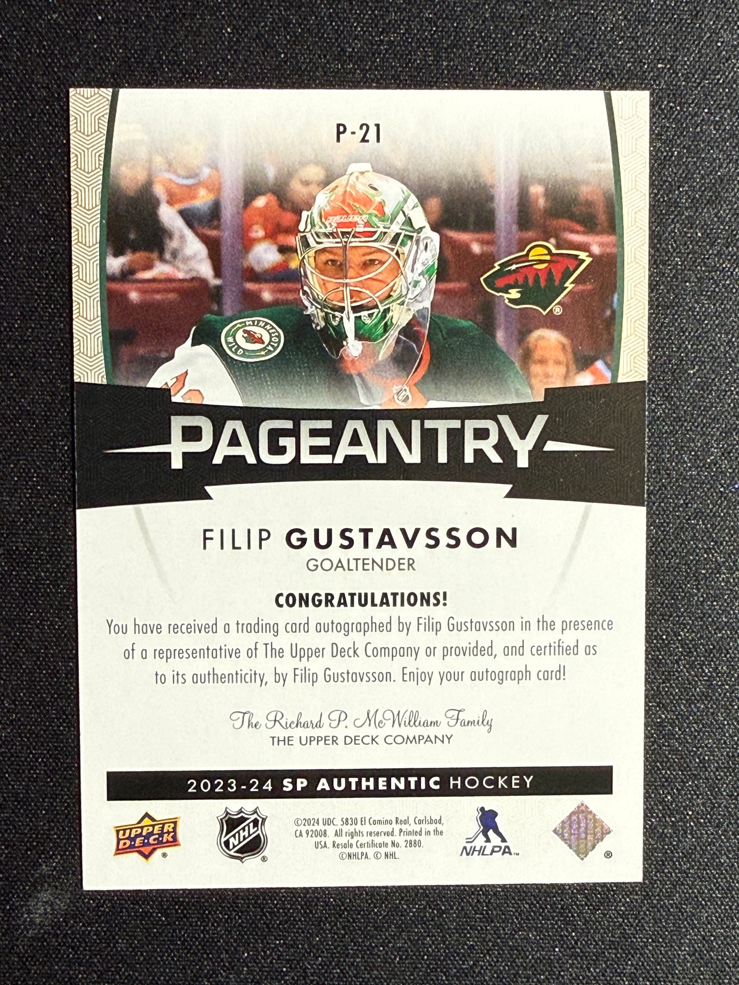 Filip Gustavsson #P-21 Pageantry