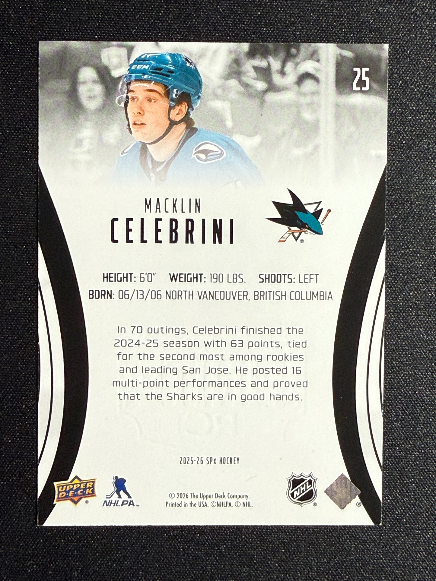 428/999 | Macklin Celebrini #25 FINITE