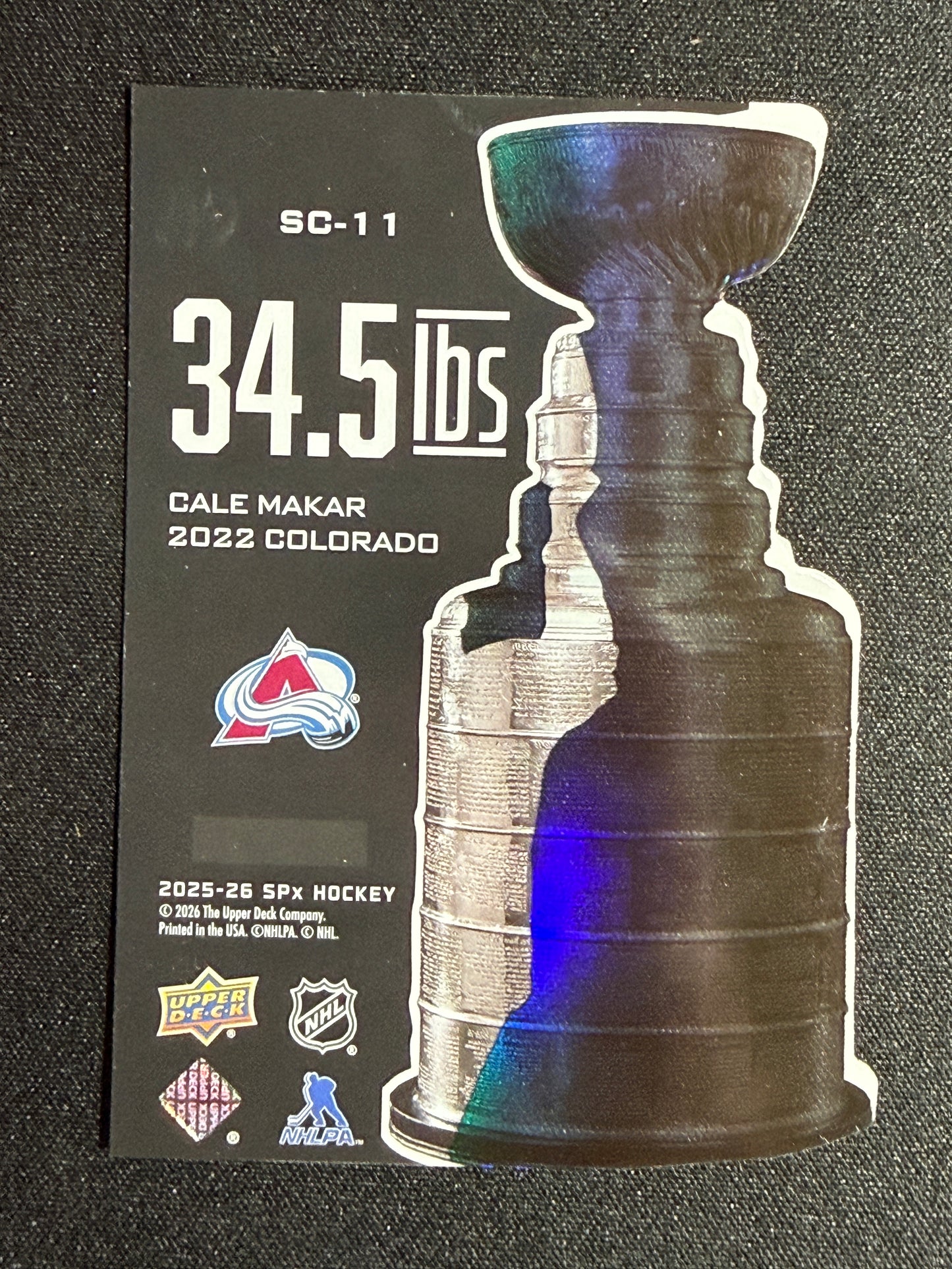 Cale Makar #SC-11 34.5lbs Die-Cut