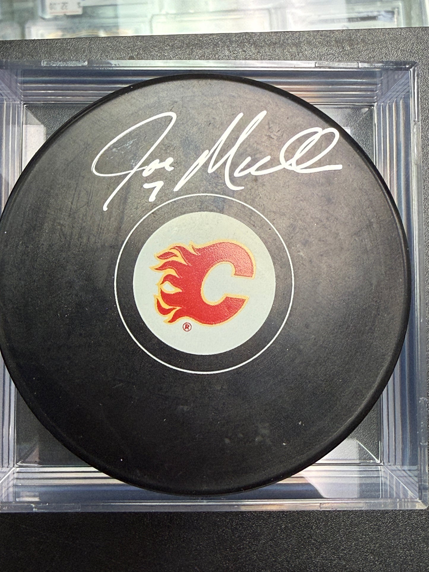 Joe Mullen Autographed Hockey Puck