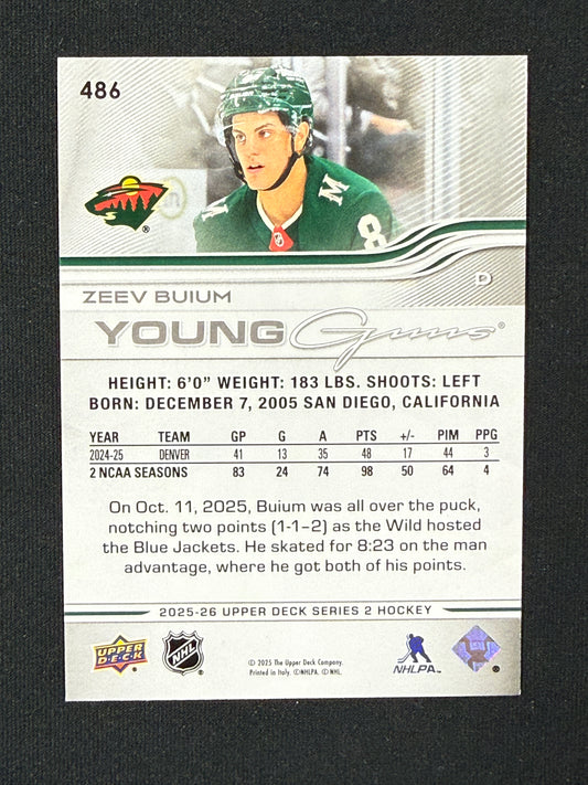 Zeev Buium #486 Young Guns