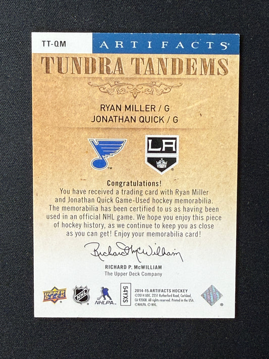 Ryan Miller / Jonathan Quick #TT-QM Tundra Tandems Dual Patch