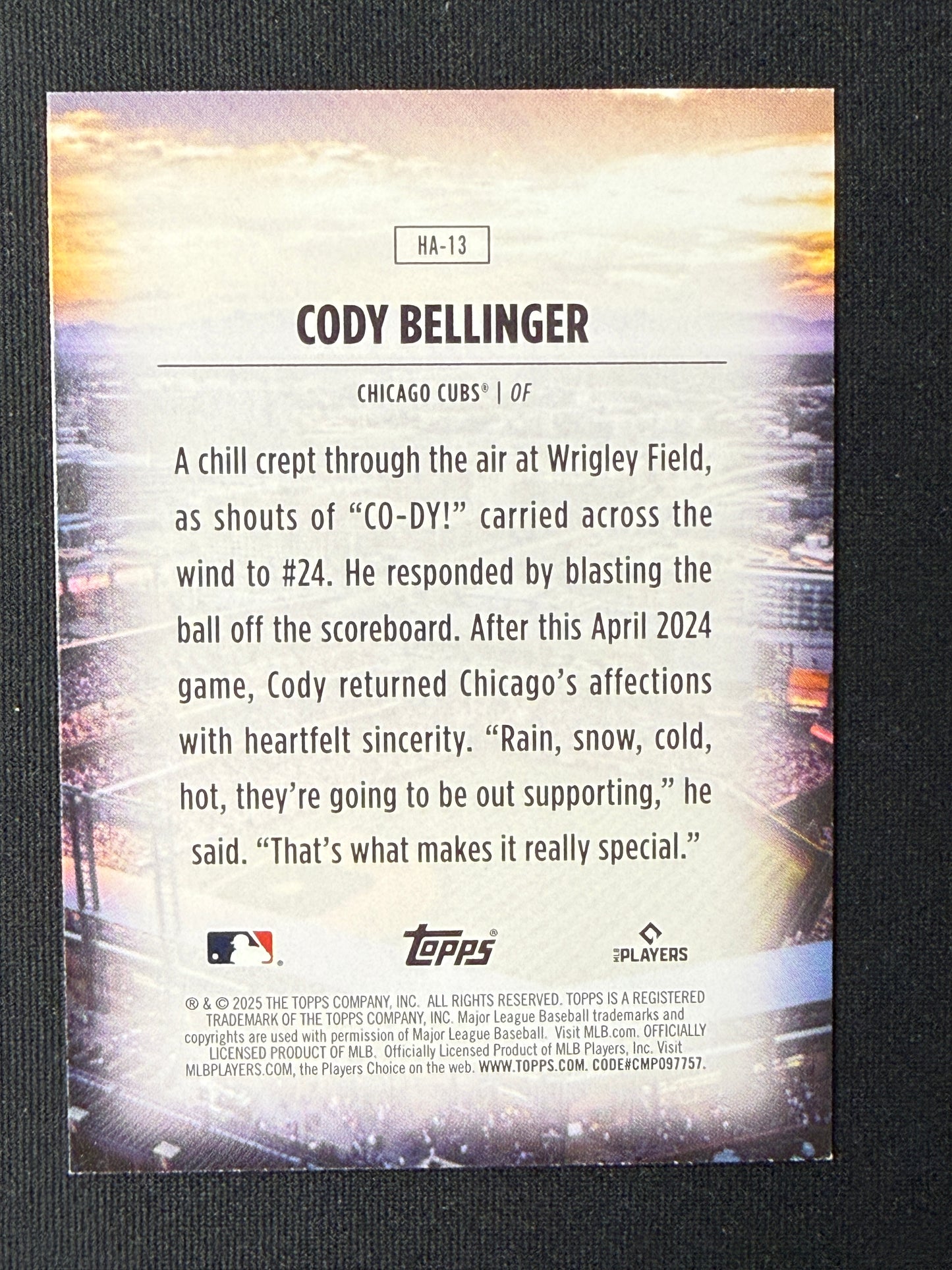 Cody Bellinger #HA-13 Home Field Advantage