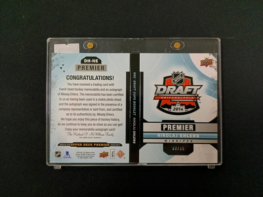 Nikolaj Ehlers #DH-NE 2015-16 NHL Draft Caps Booklet - Upper Deck Premier