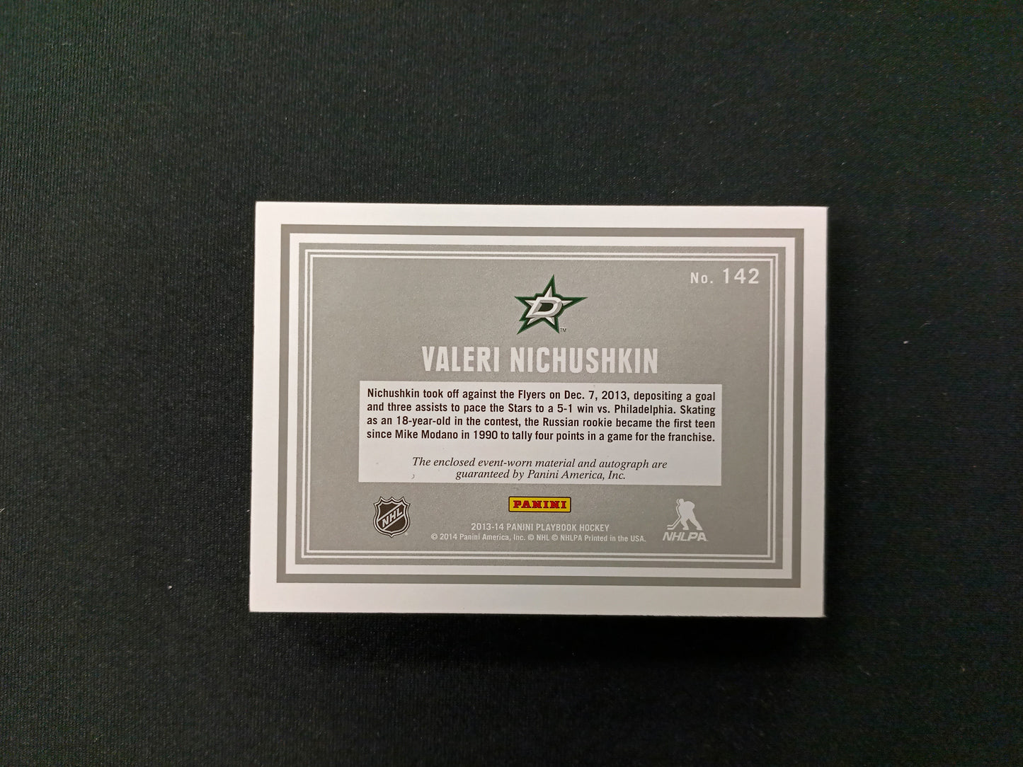 Valeri Nichushkin Panini Playbook #142