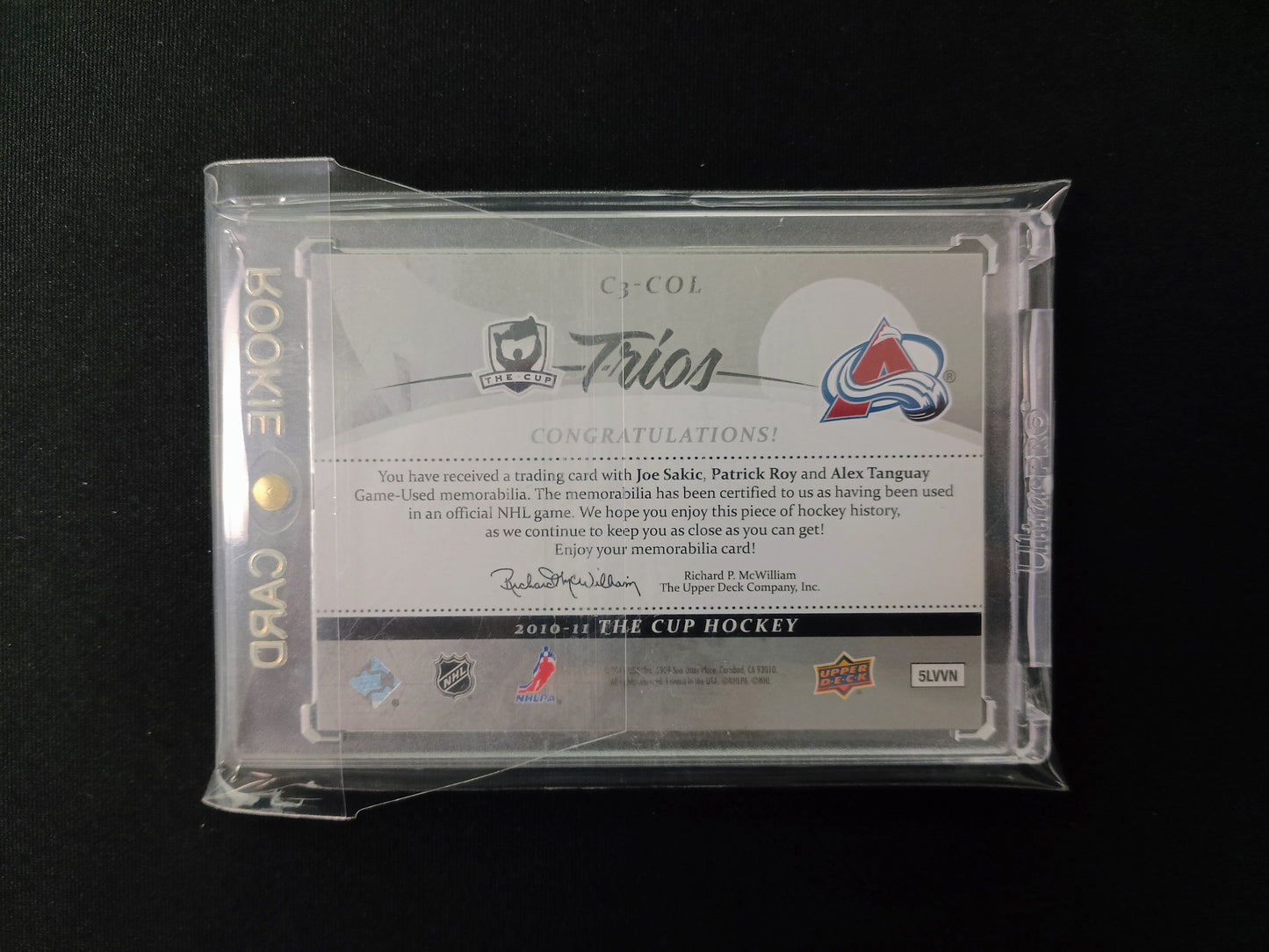 Joe Sakic, Patrick Roy, Alex Tanguay #C3-COL - Trios