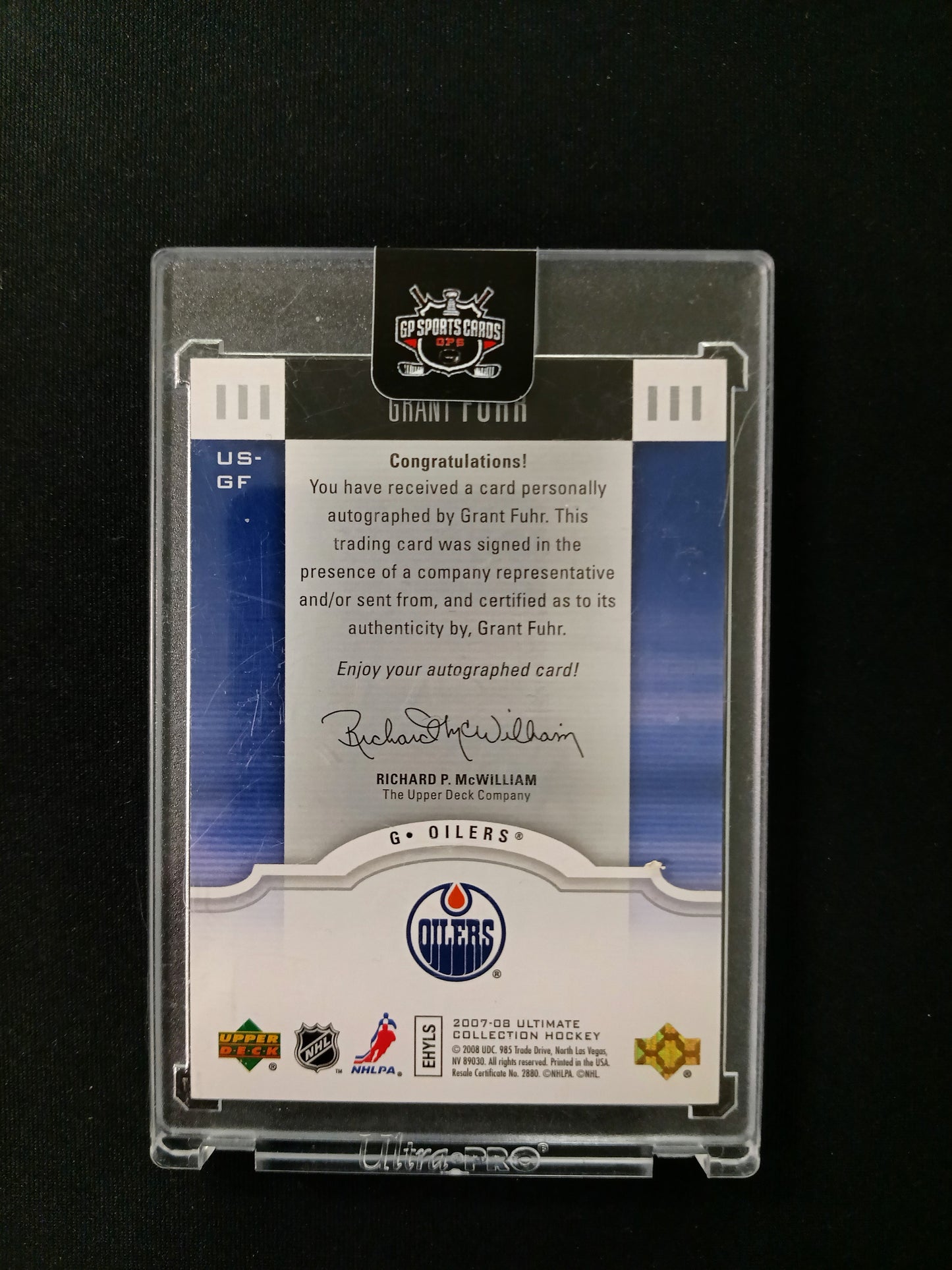 Grant Fuhr #US-GF Ultimate Signatures