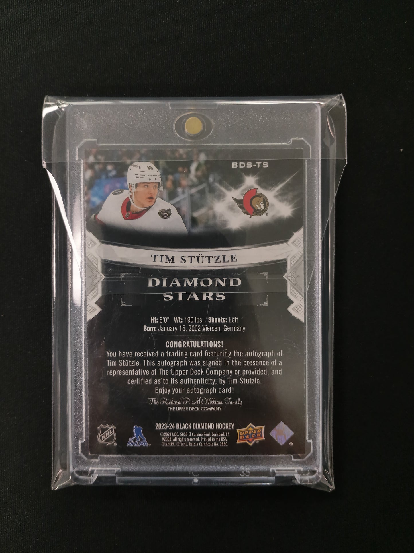 Tim Stutzle #BDS-TS - 2023-24 Diamond Stars
