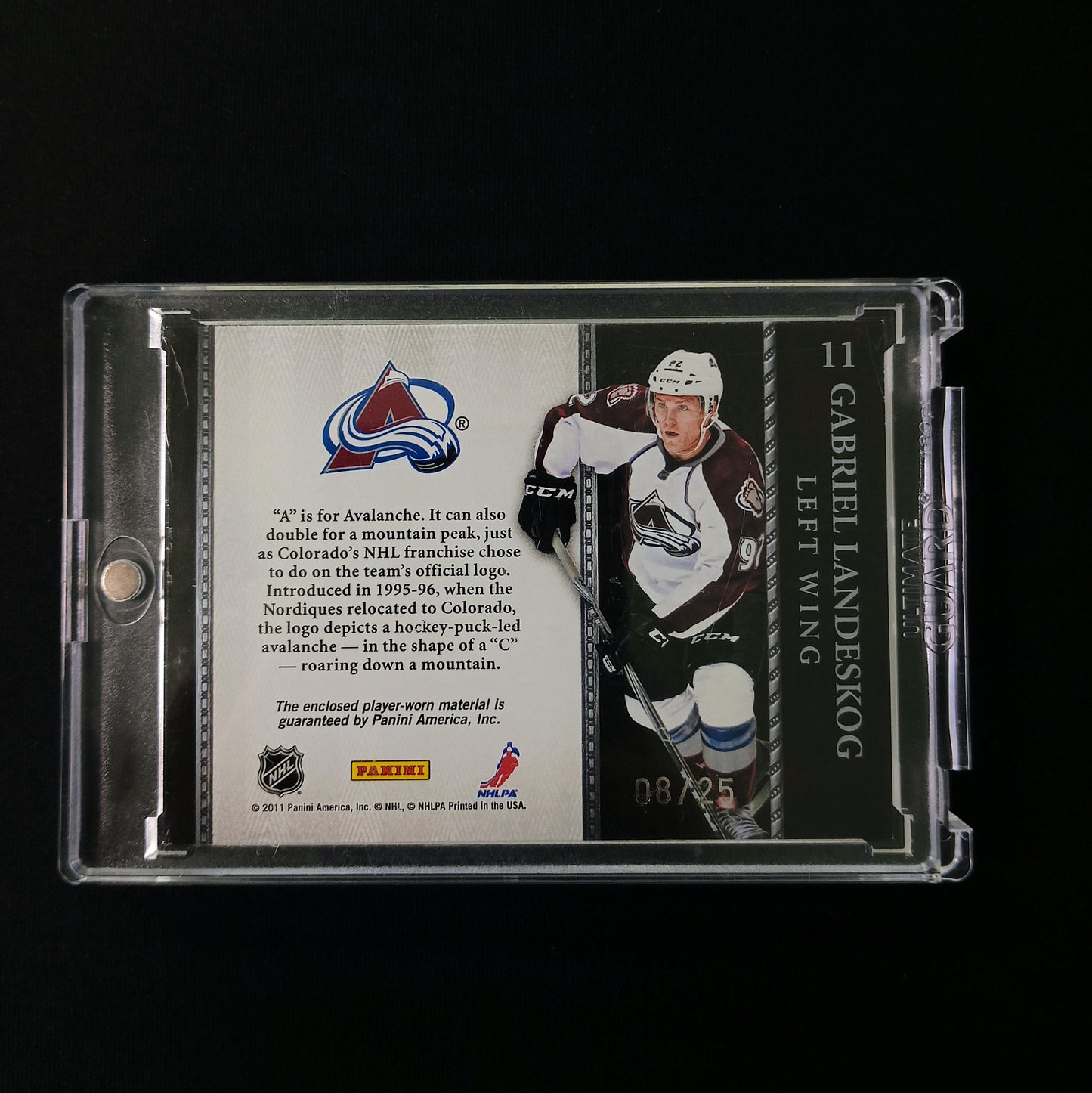 Gabriel Landeskog #11 Coat of Arms - Crown Royale