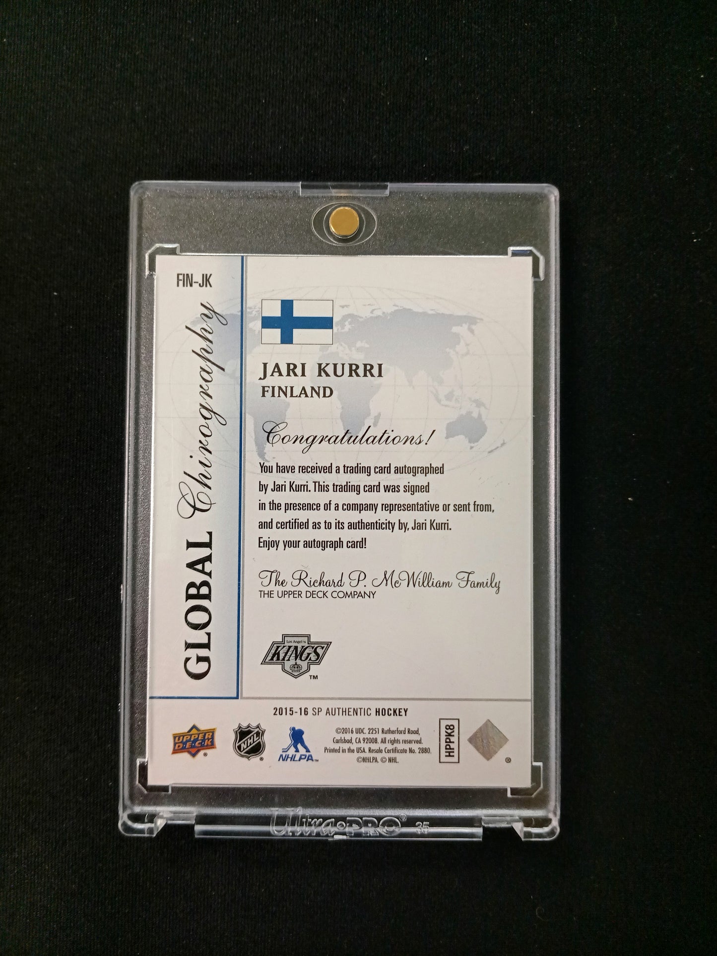 Jari Kurri #FIN-JK Global Chirography