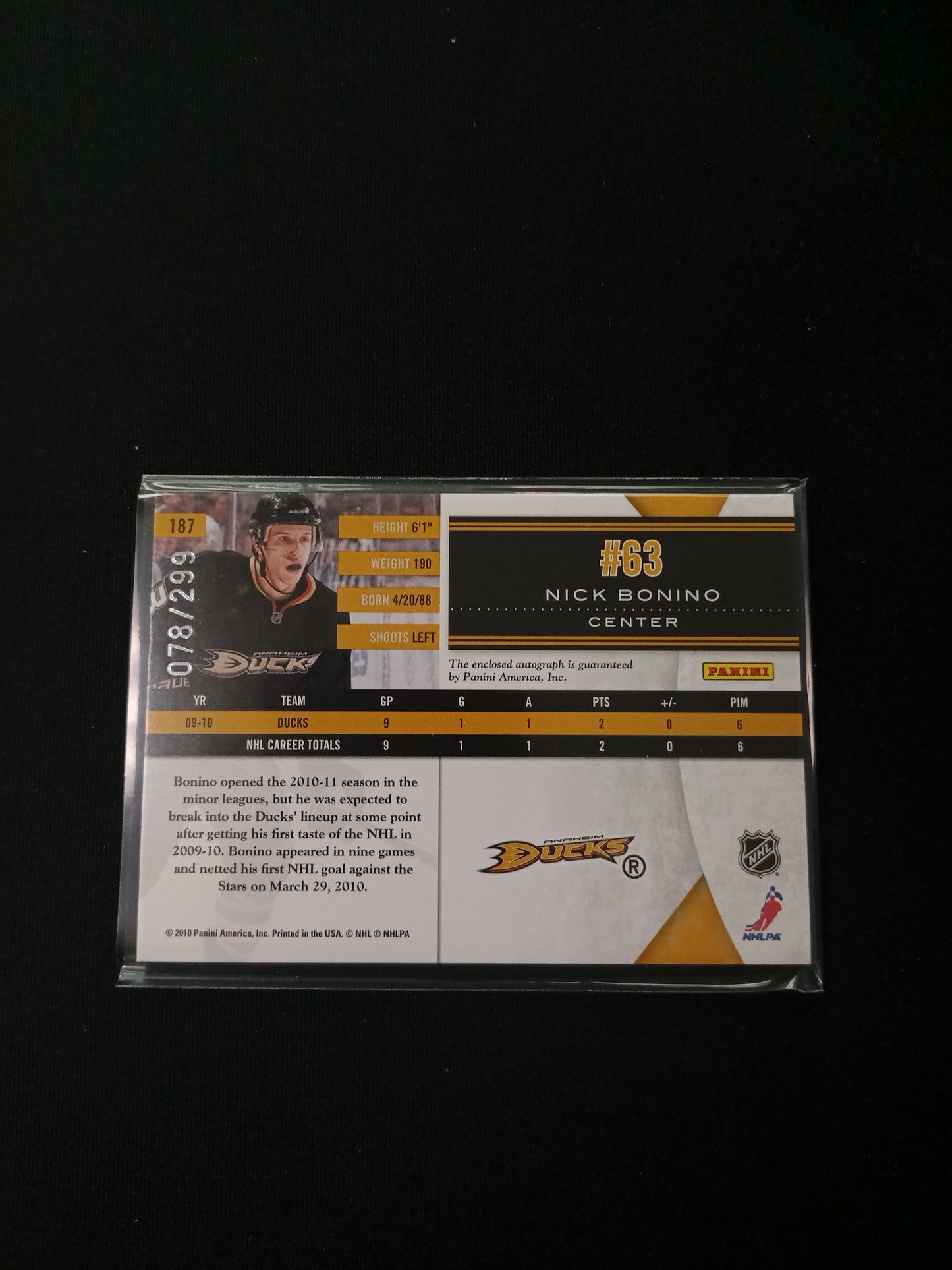 Nick Bonino #187 Phenoms