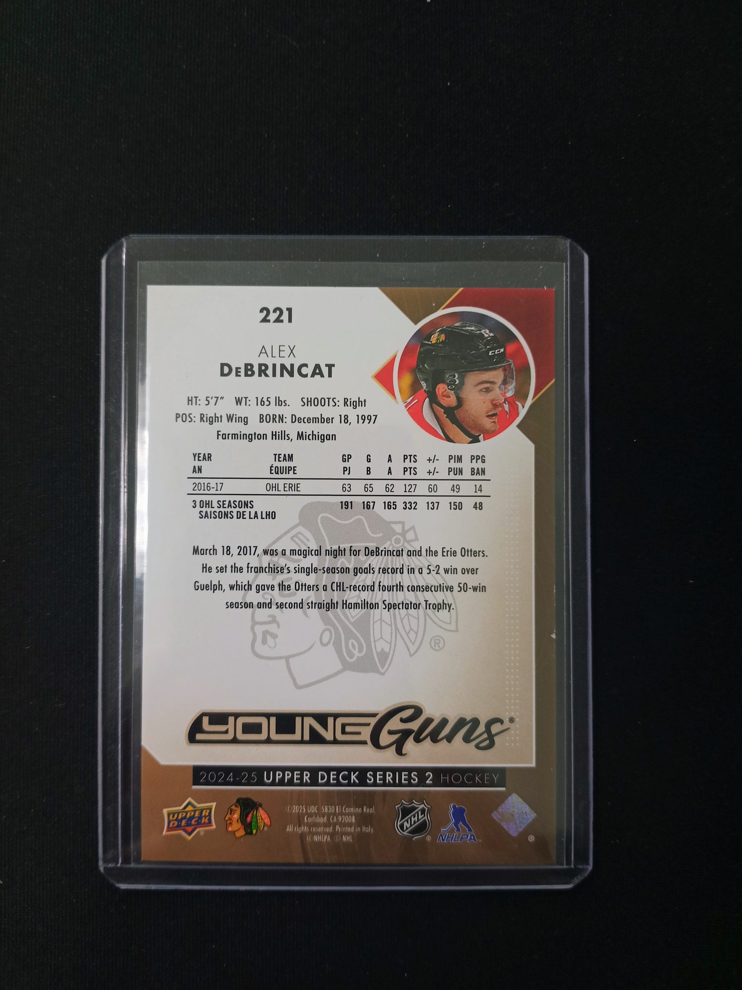 Alex DeBrincat #221 Young Guns Renewed High Gloss