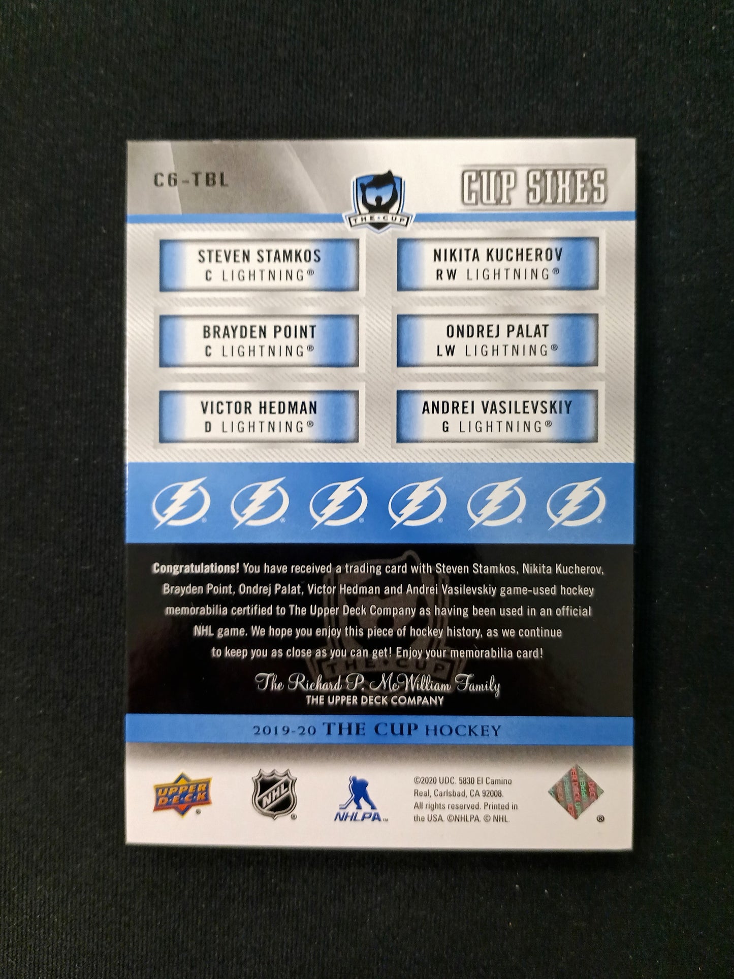 Cup Sixes - Tampa Bay Lightning 12/15
