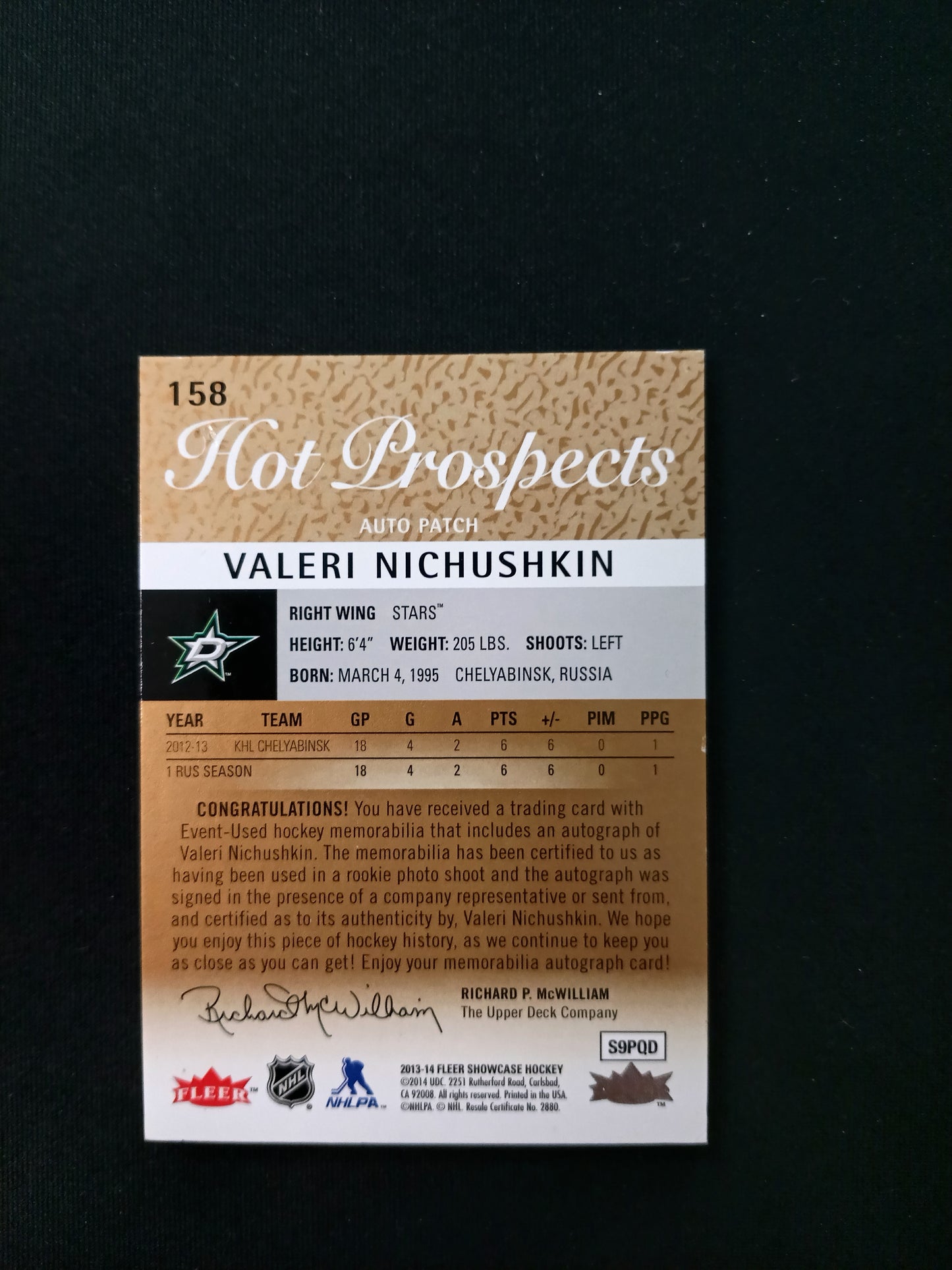 Valeri Hichushkin #158 Hot Prospects