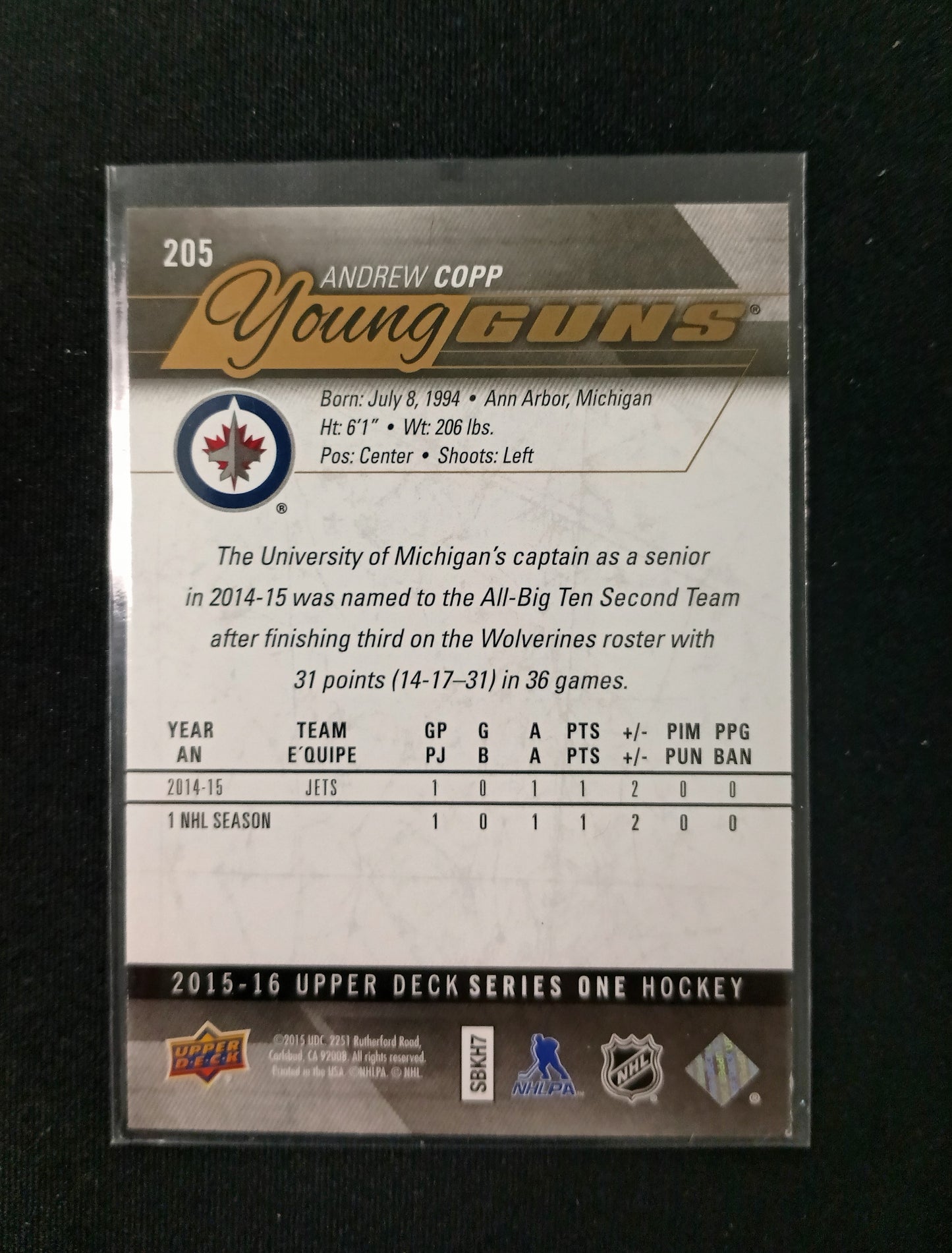 Andrew Copp #205 Young Guns Exclusives