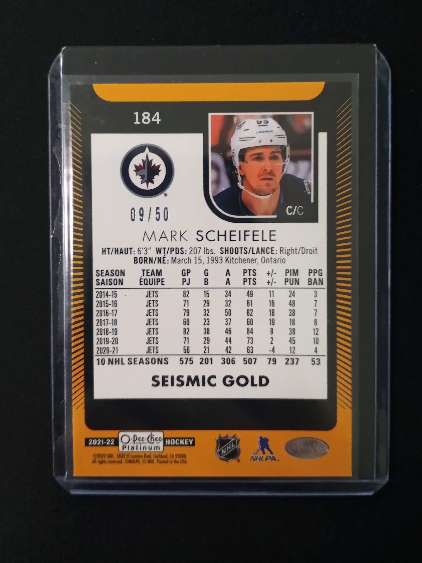 Mark Scheifele #184 Seismic Gold