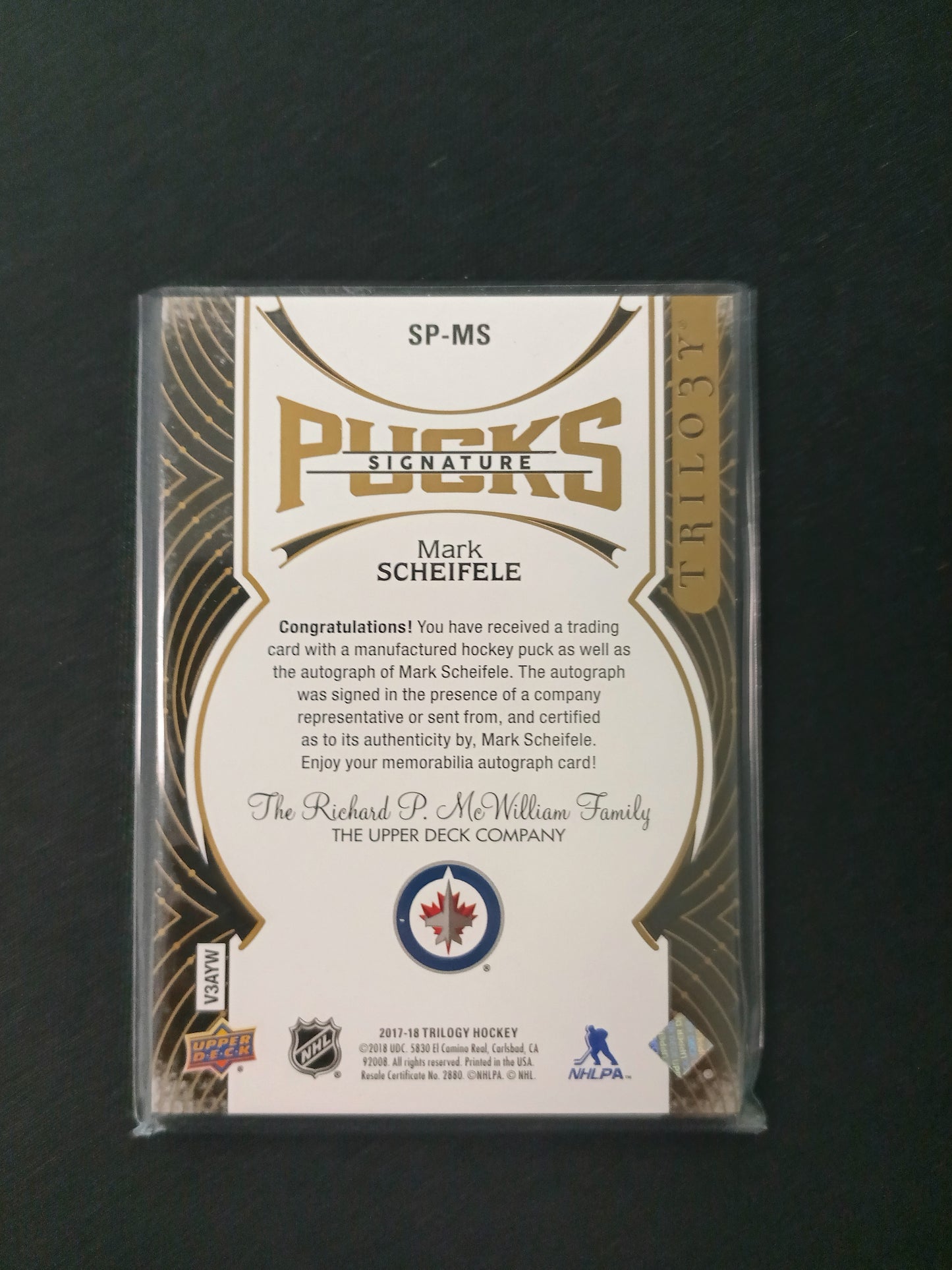 Mark Scheifele #SP-MS Signature Pucks