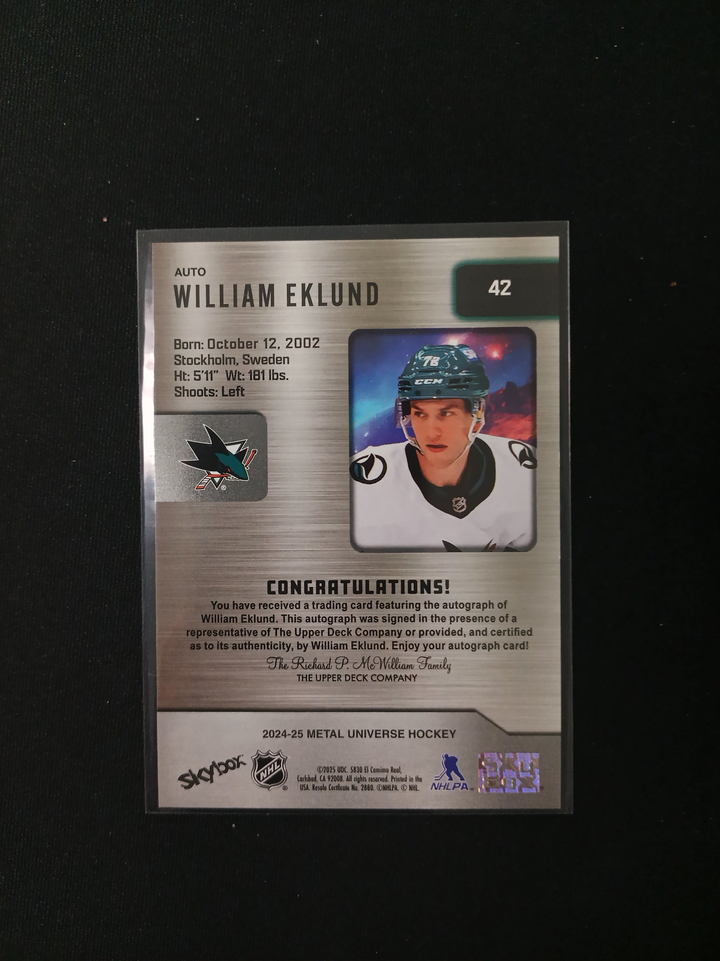 William Eklund #42 Metal Universe