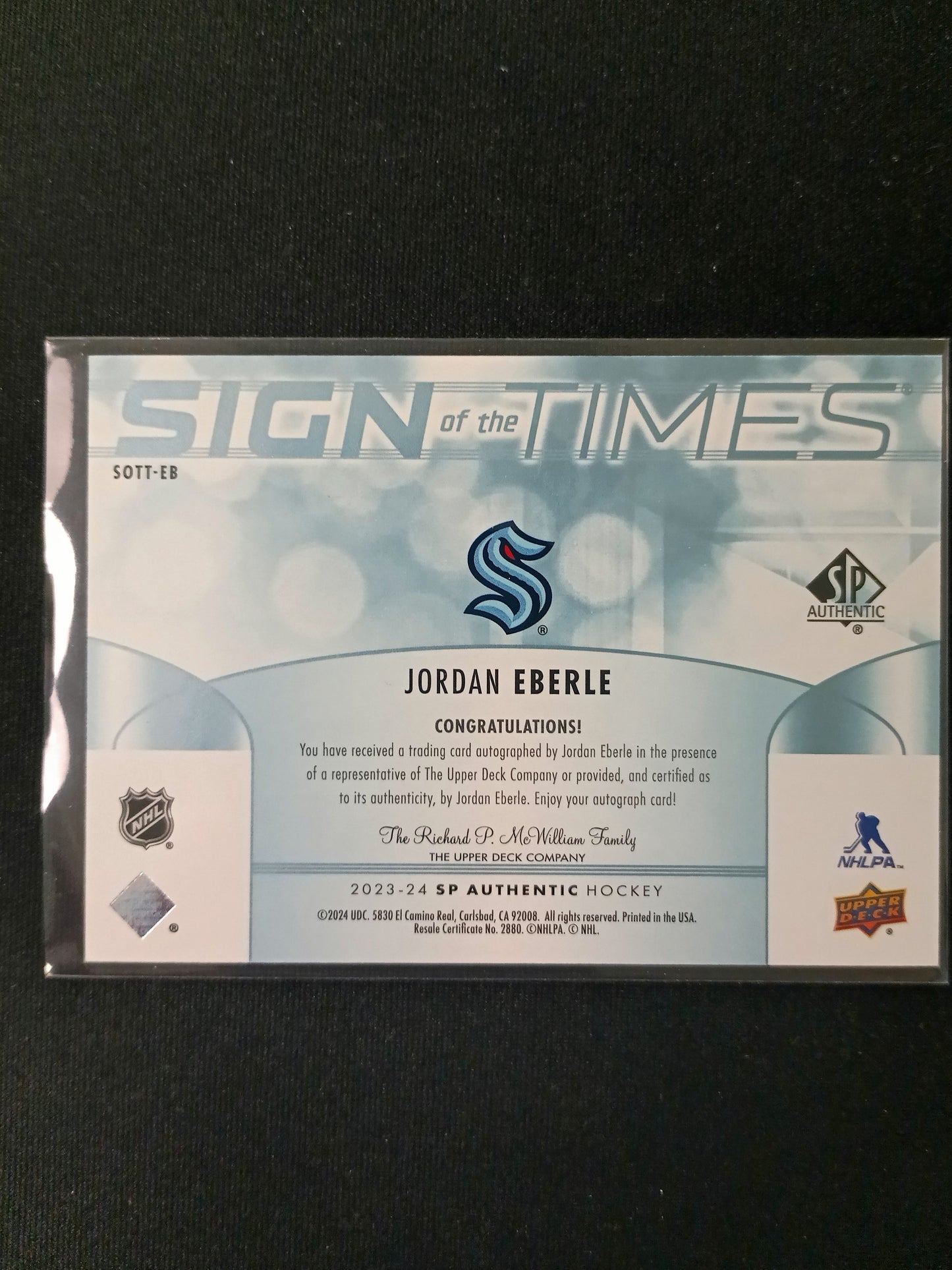 Jordan Eberle #SOTT-JB Sign of the Times