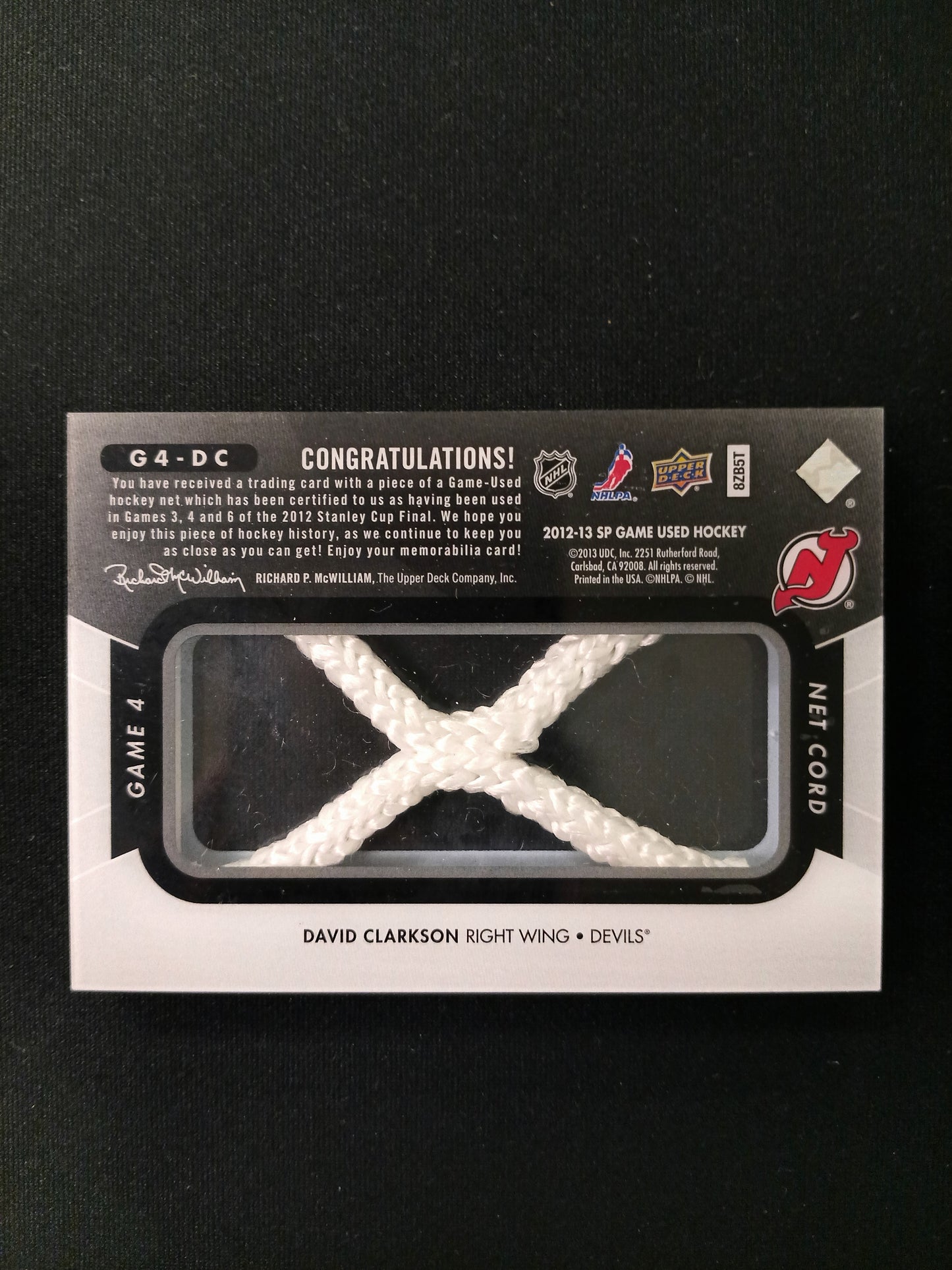 David Clarkson #G4-DC Net Cord