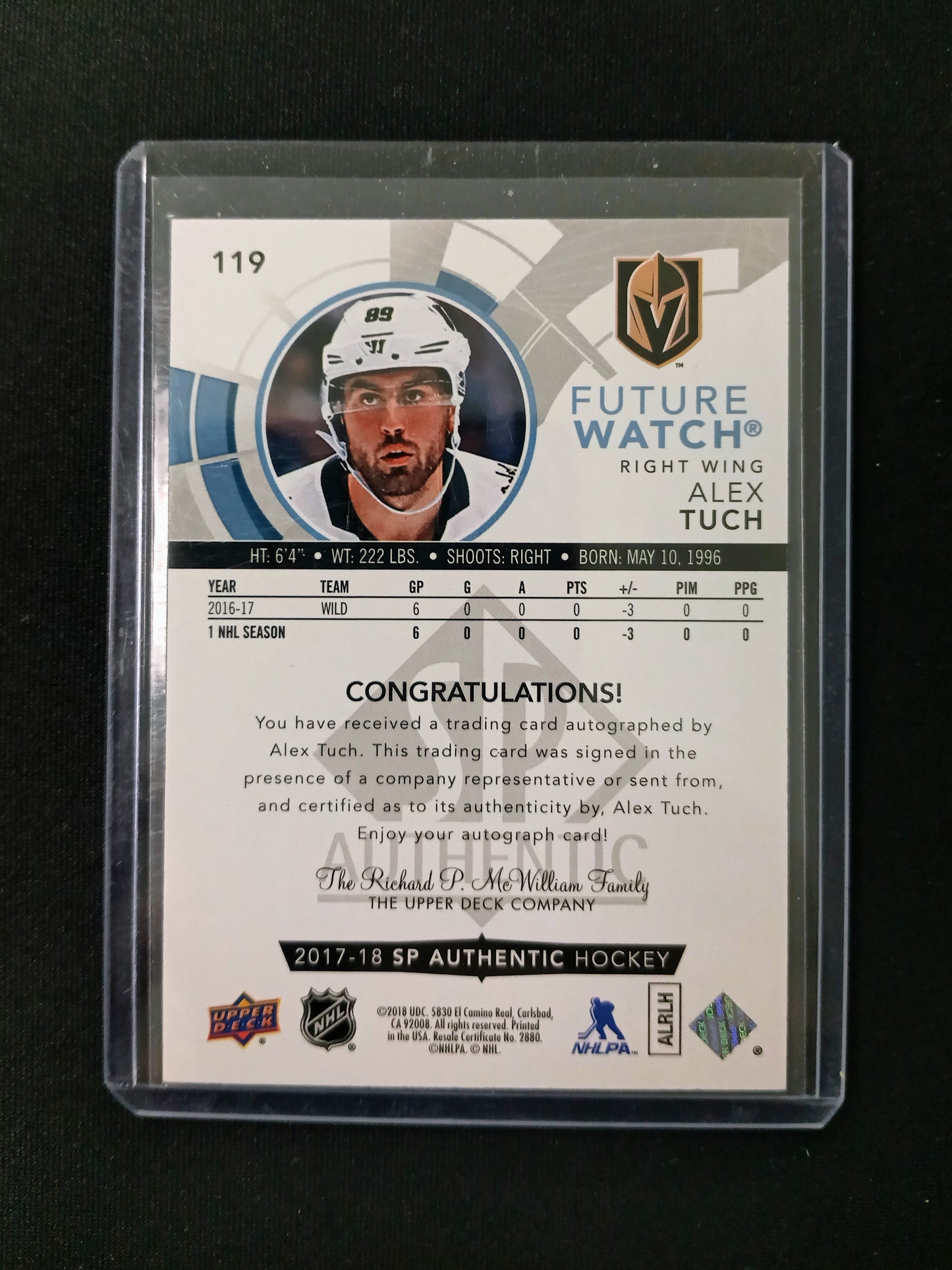 Alex Tuch #119 Future Watch Auto