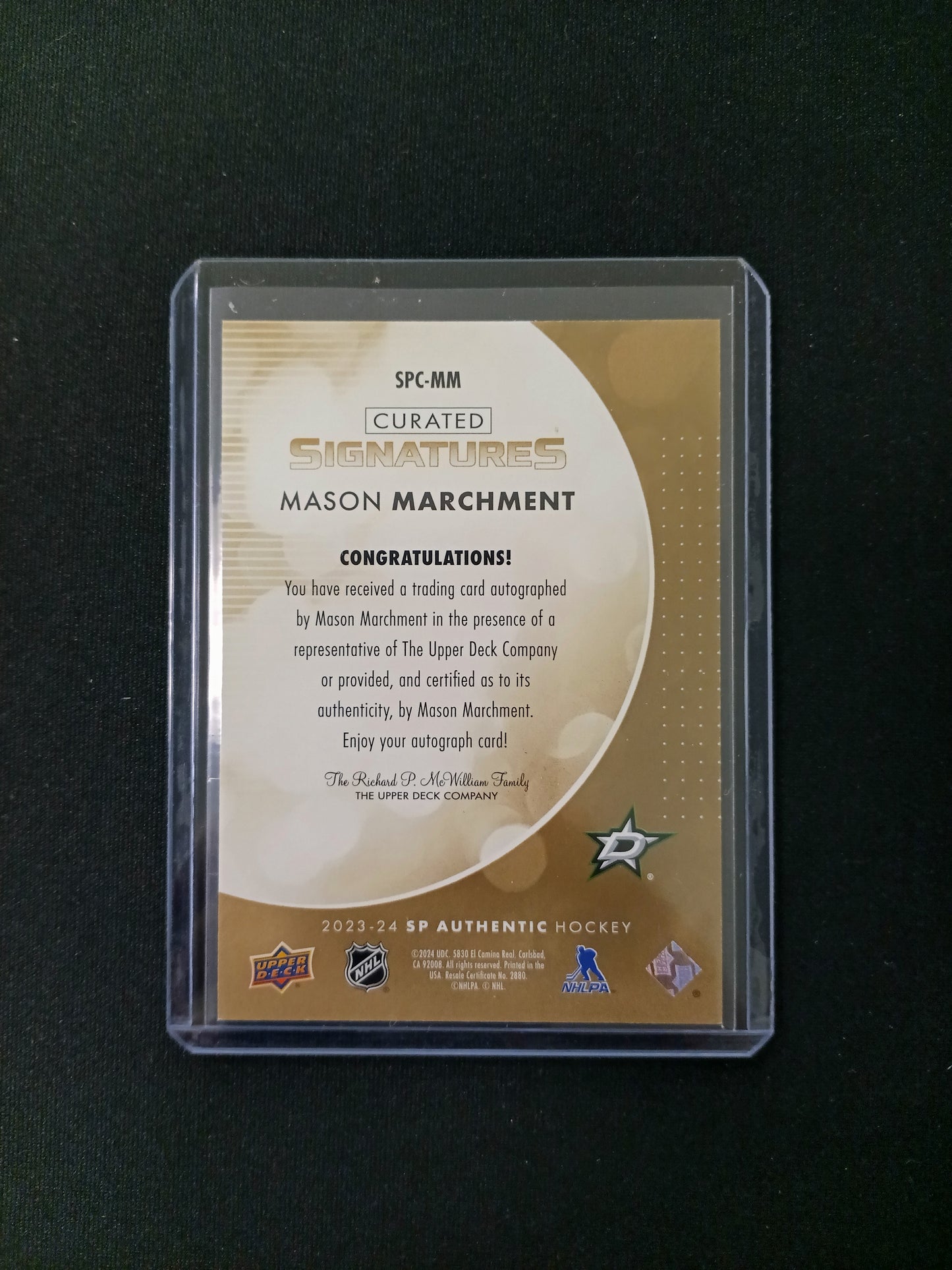 Mason Marchment #SPC-MM 2023-24 Auto SP Authentic