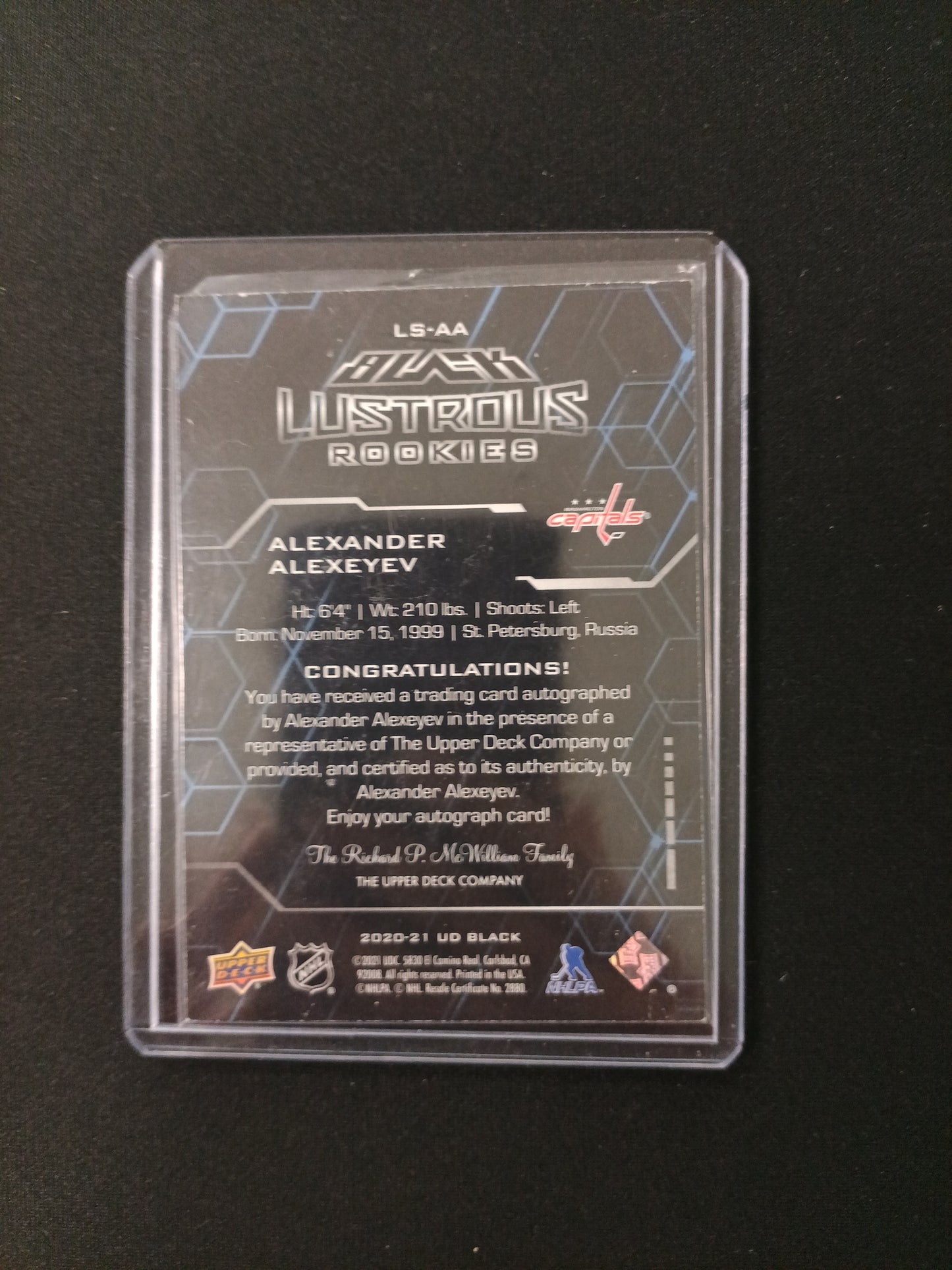 Alexander Alexeyev #LS-AA Lustrous Rookies