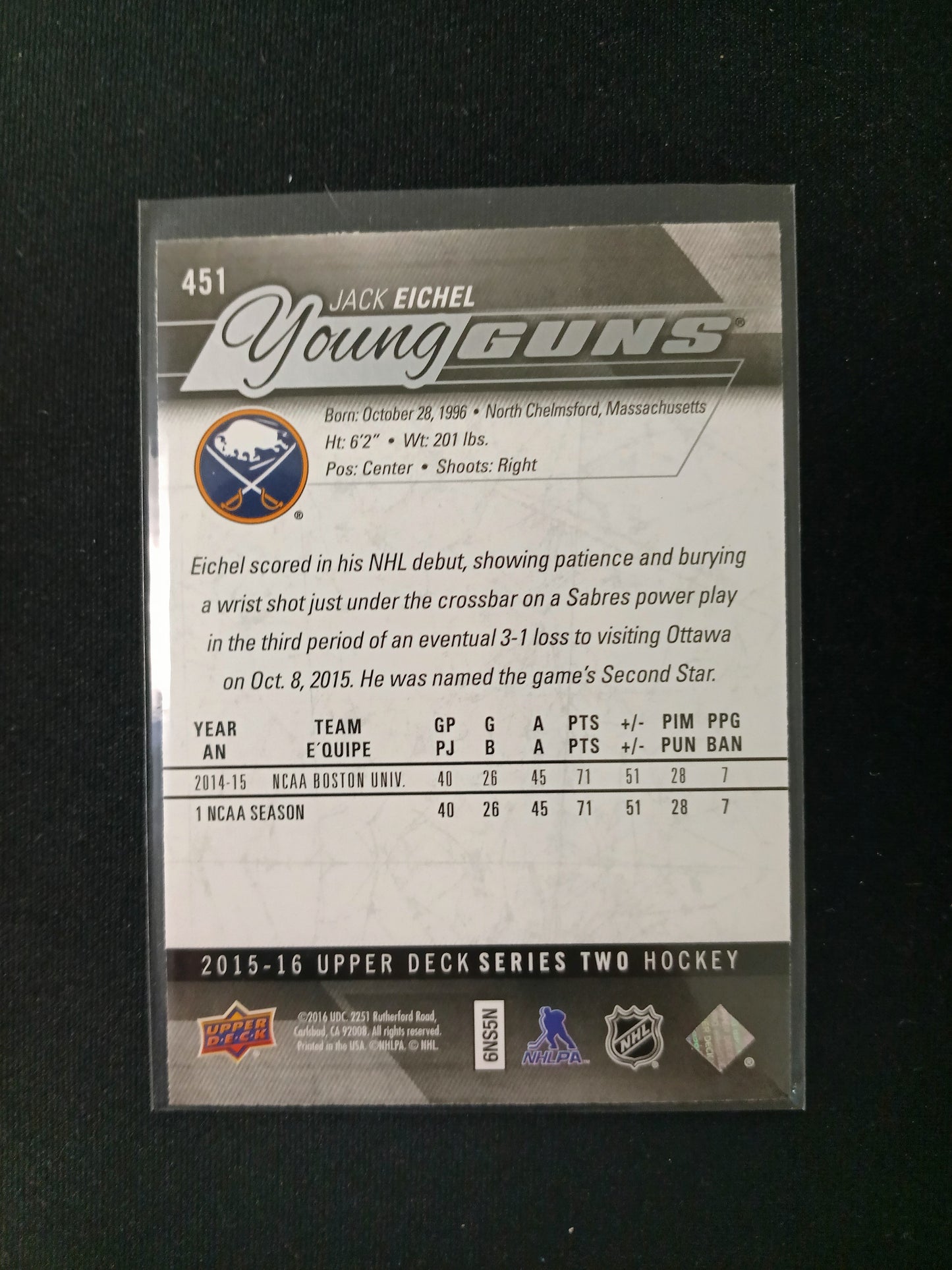 Jack Eichel #451 Young Guns