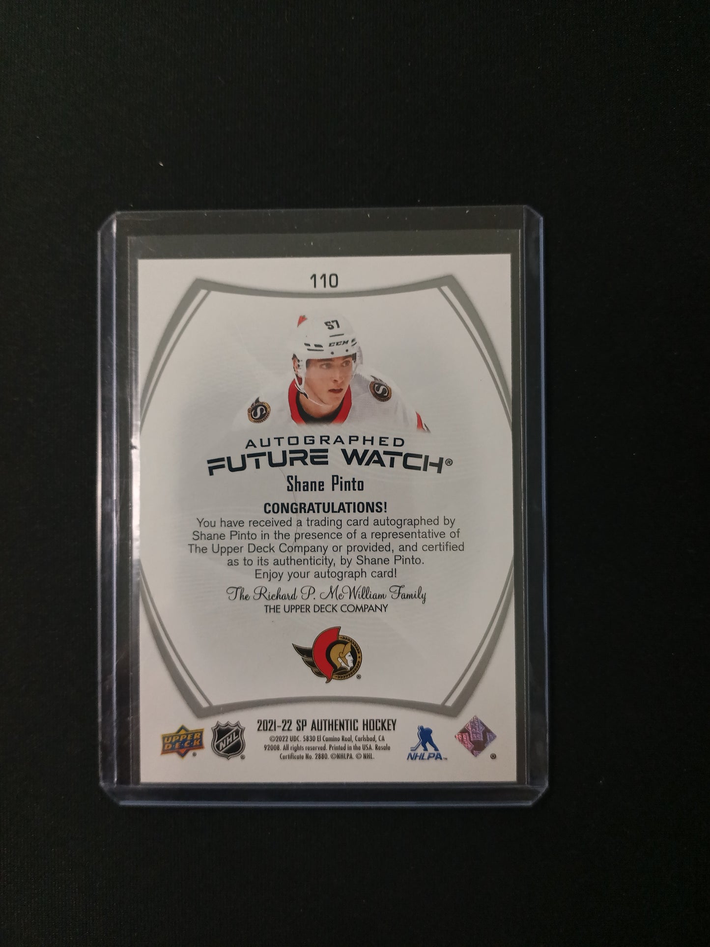 Shane Pinto #110 Future Watch Auto