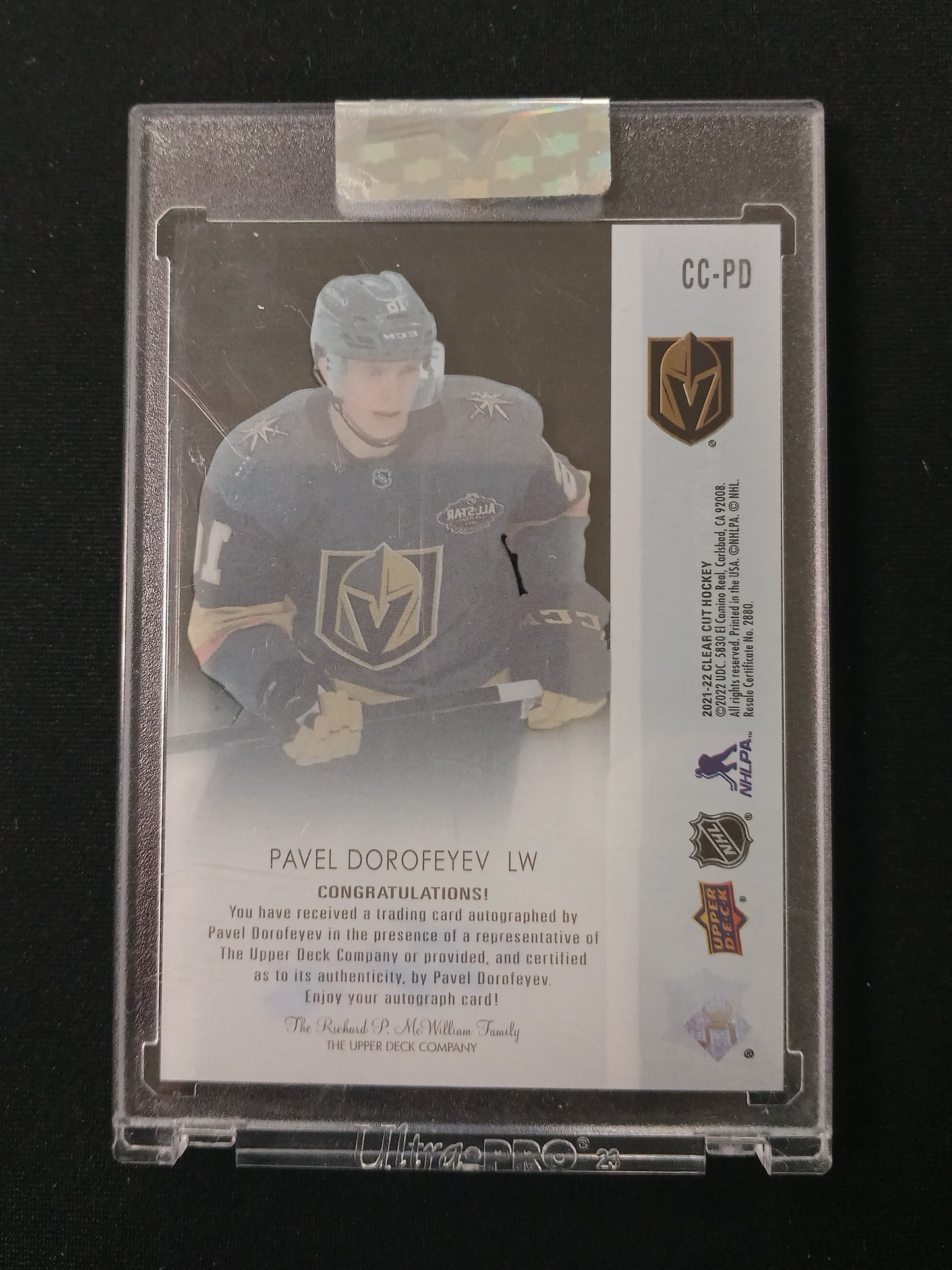Pavel Dorofeyev #CC-PD 2021-22 Clear Cut Auto
