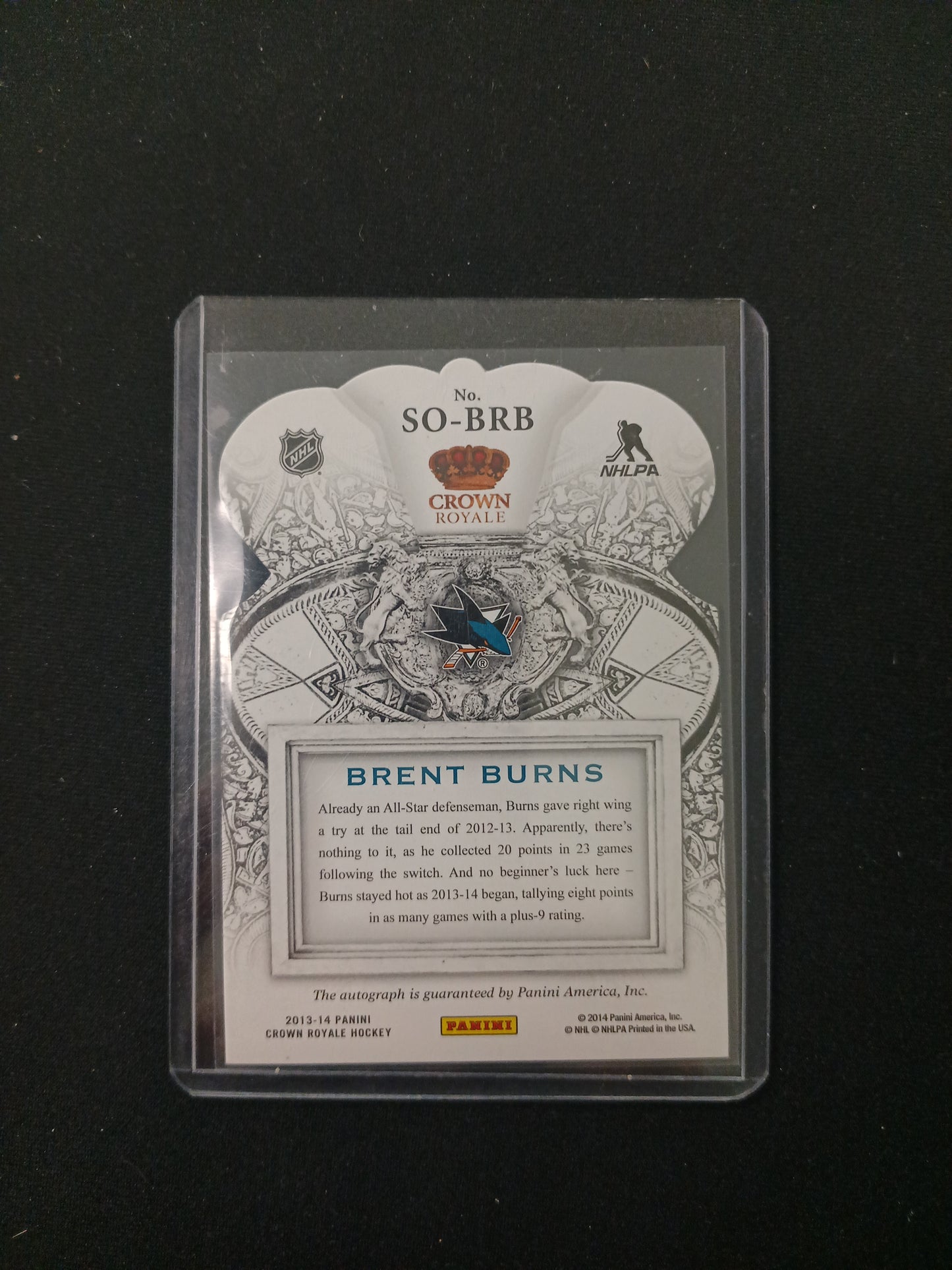 Brent Burns #SO-BRB Sovereign Sigs