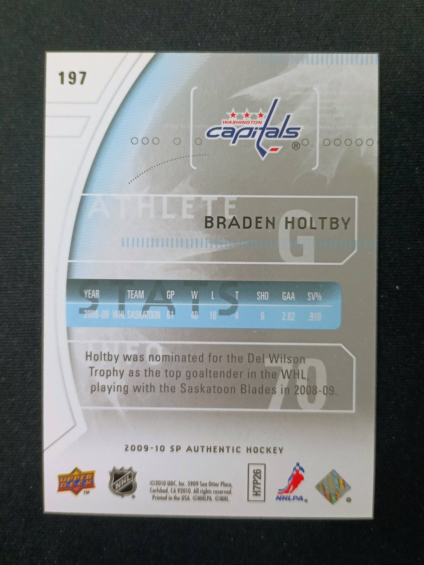 Braden Holtby #197 Future Watch