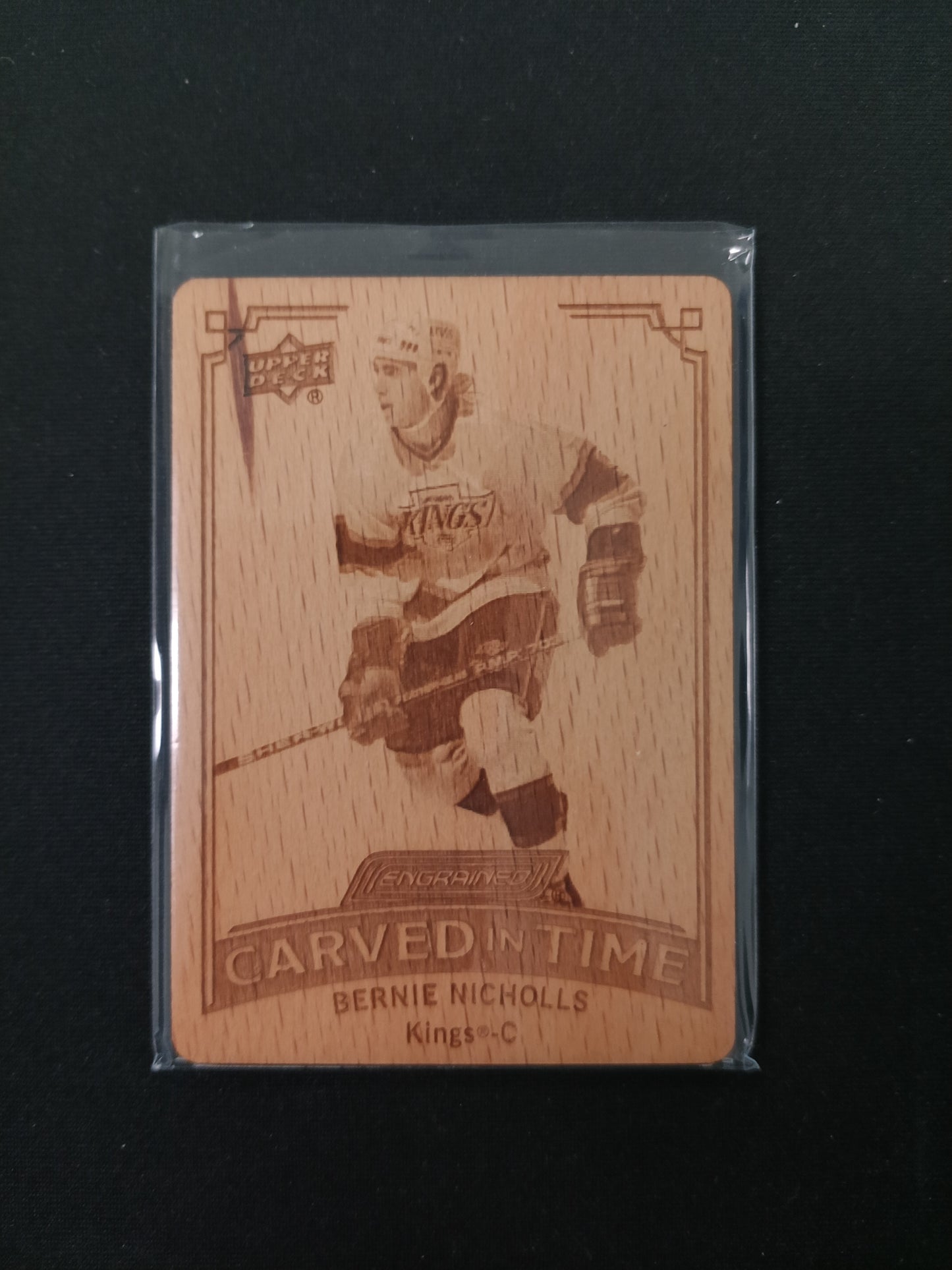 Bernie Nicholls #CT-7 Carved in Time Wood Card