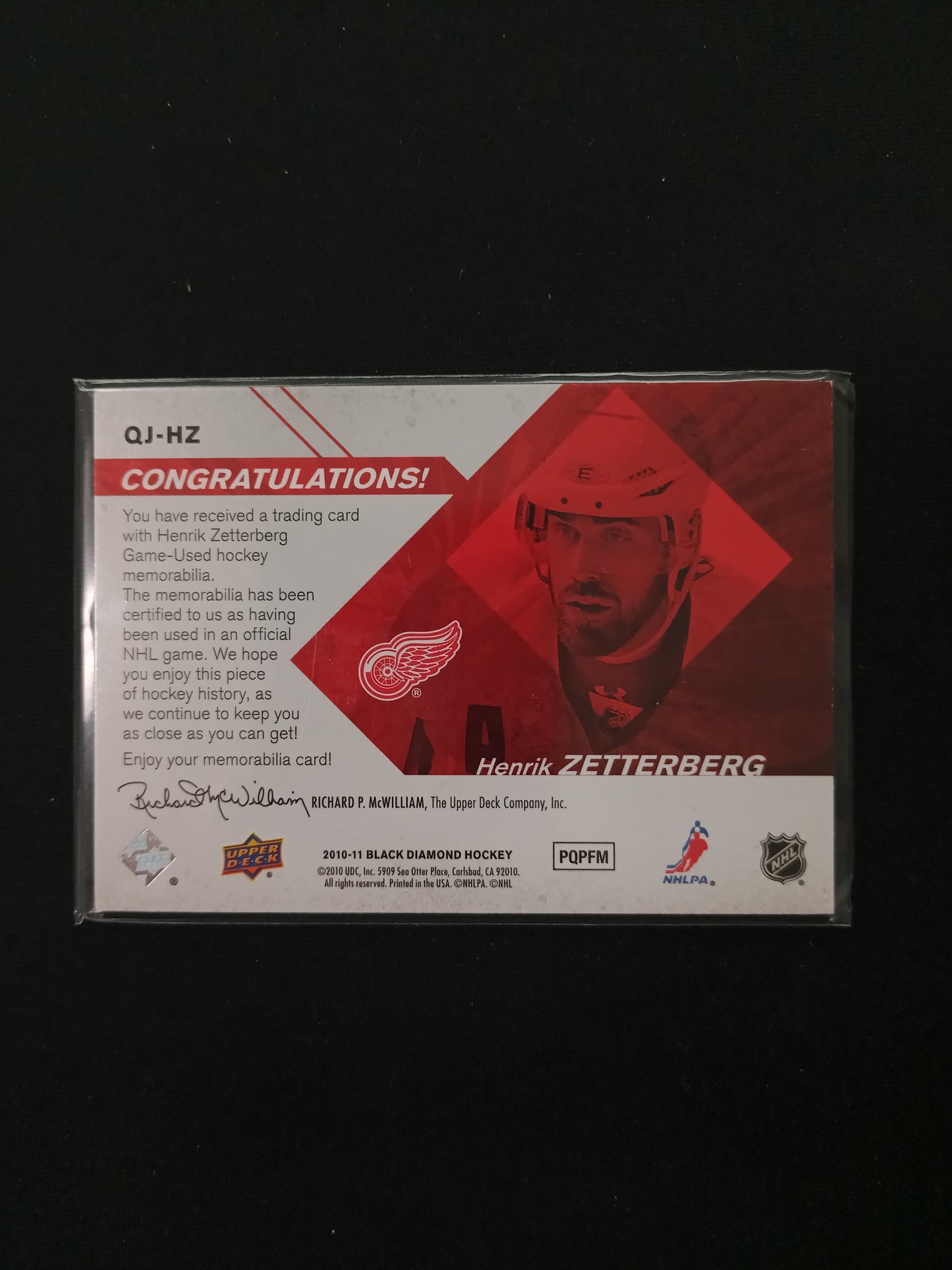 Henrik Zetterberg #QJ-HZ Quad Jerseys