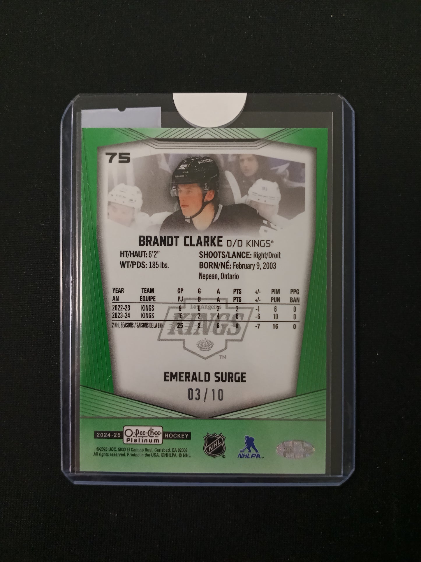 Brandt Clarke #75 Emerald Surge