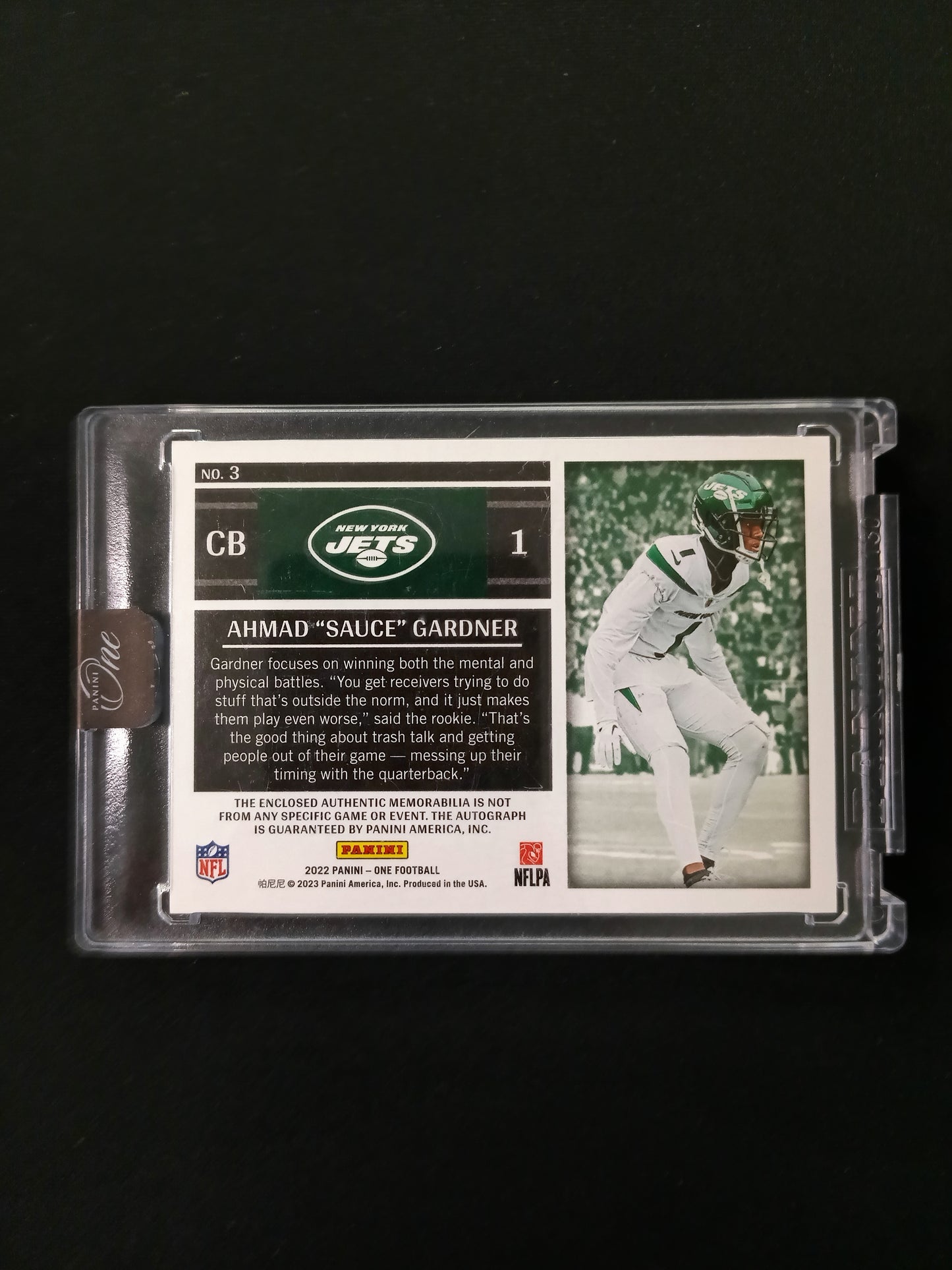 Ahmad "Sauce" Gardner #3 Panini - One
