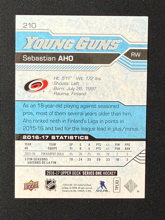 Sebastian Aho 2016-17 Series One Young Guns #210