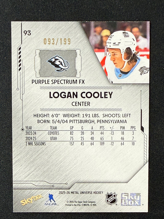 Logan Cooley 25-26 Metal Universe Purple Spectrum Fx 93/199