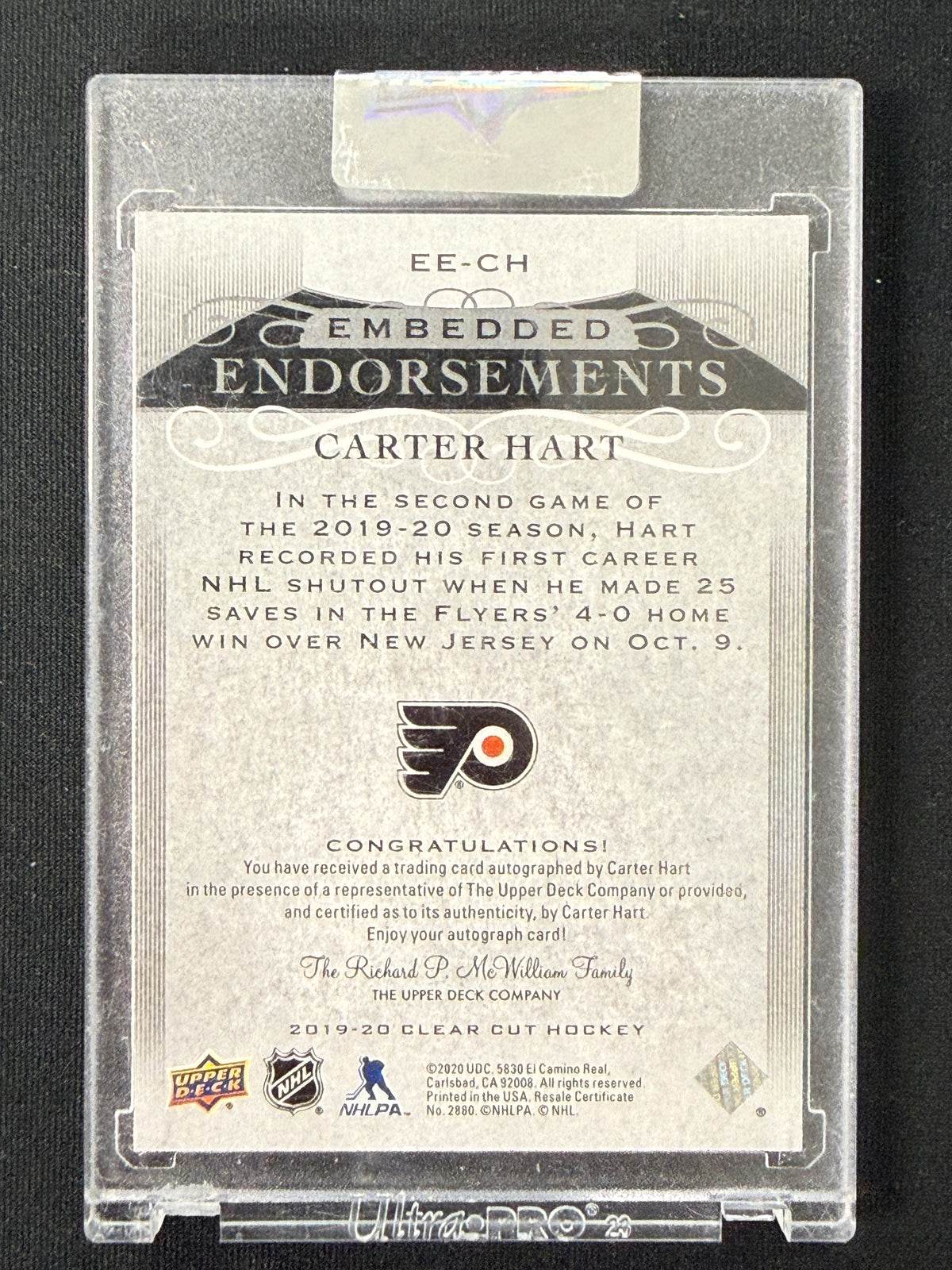 Carter Hart #EE-CH Embedded Endorsements | 62/99