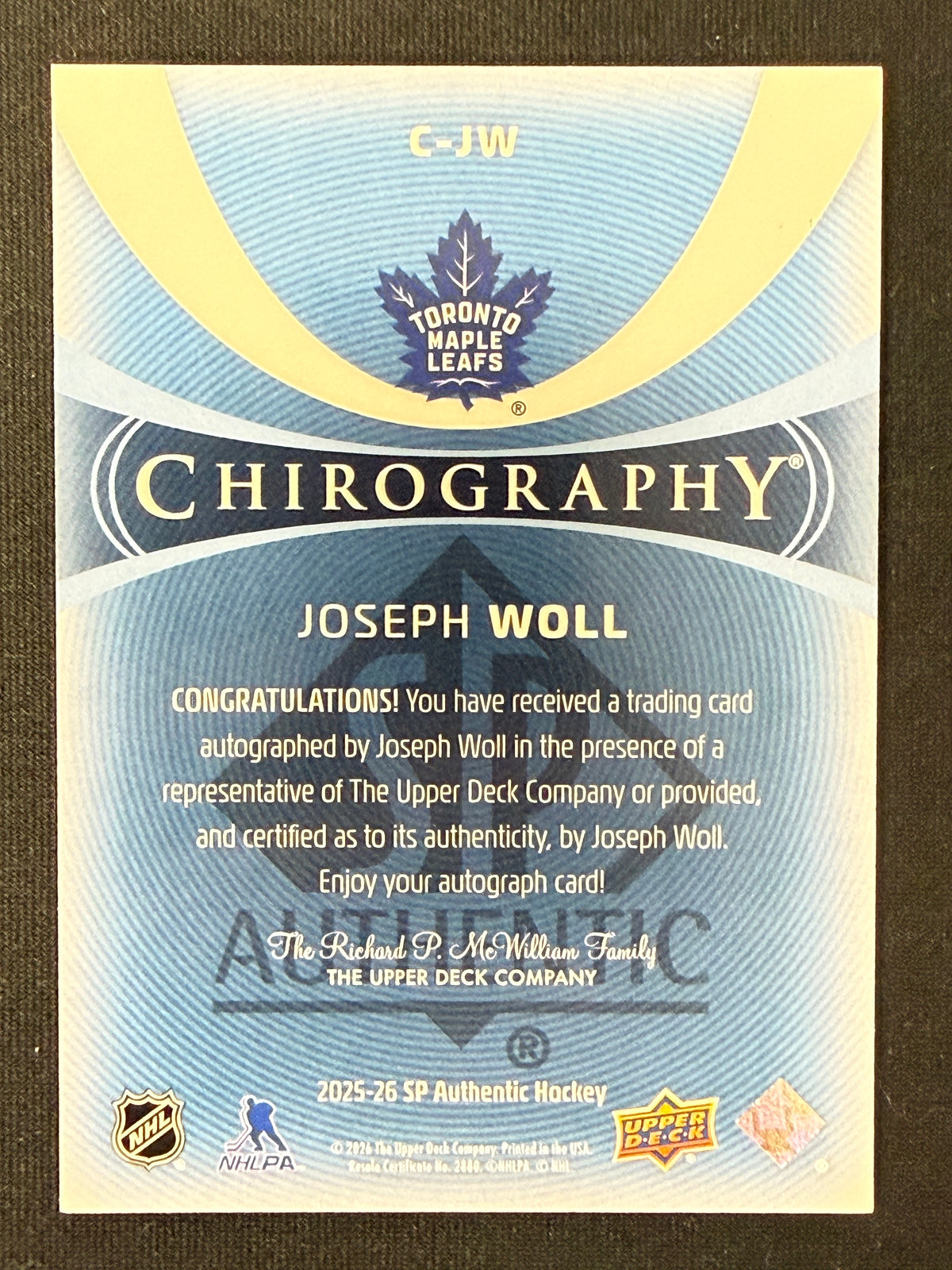 Joseph Woll #C-JW Chirography