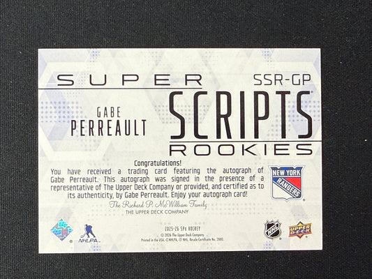 Gabe Perreault 2025-26 SPx Hockey Super Scripts SSR-GP