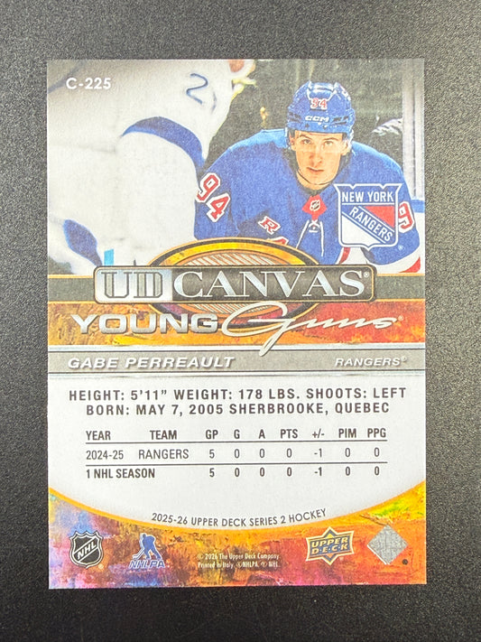 Gabe Perreault #C-225 Young Guns UD Canvas