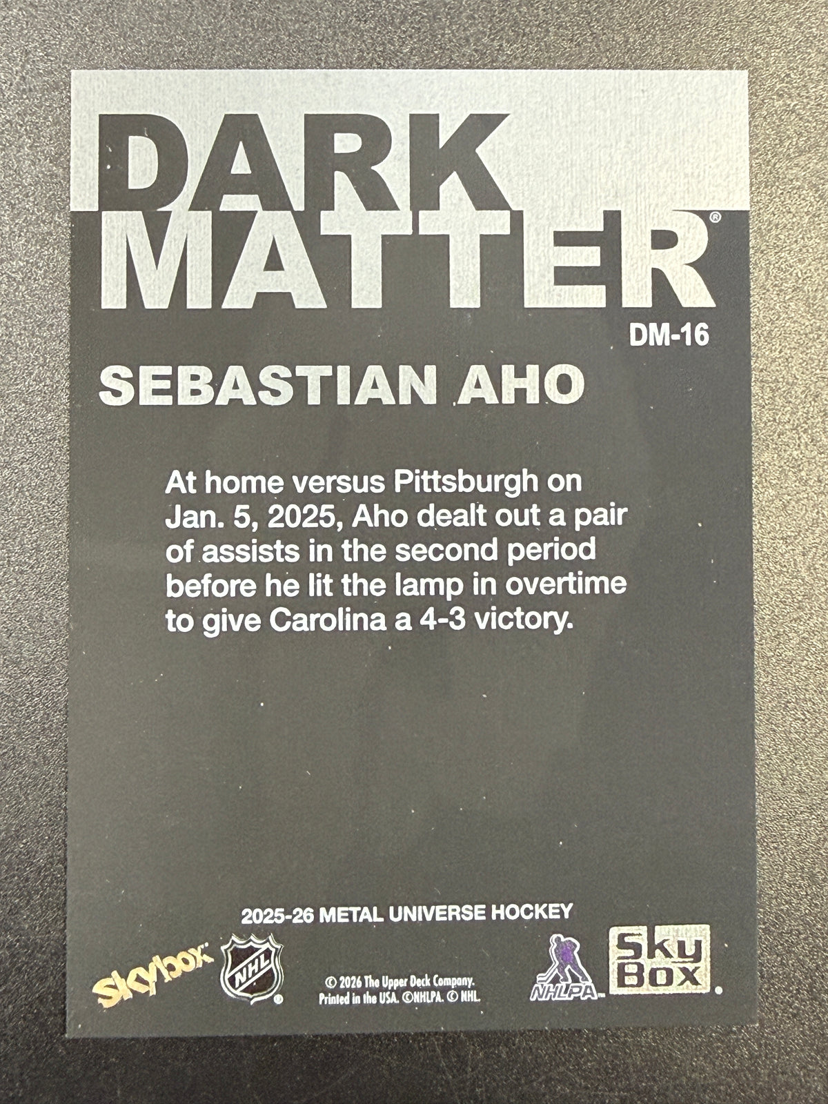 Sebastian Aho #DM-16 Dark Matter