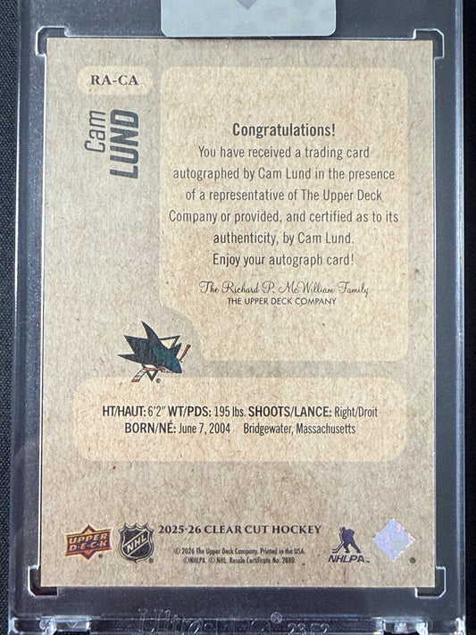Cam Lund #RA-CA Retro Rookie Auto